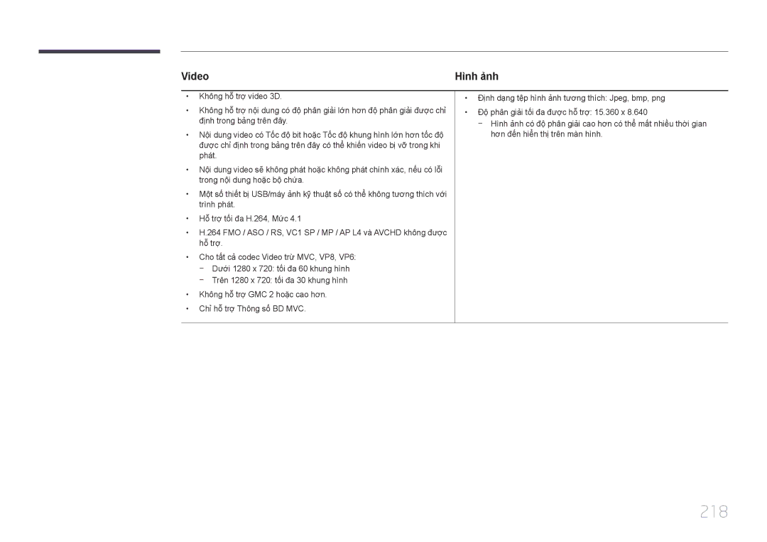 Samsung LH32MECPLGC/XY, LH46MECPLGC/EN, LH55MECPLGC/XY, LH40MECPLGC/XY manual 218, Video 