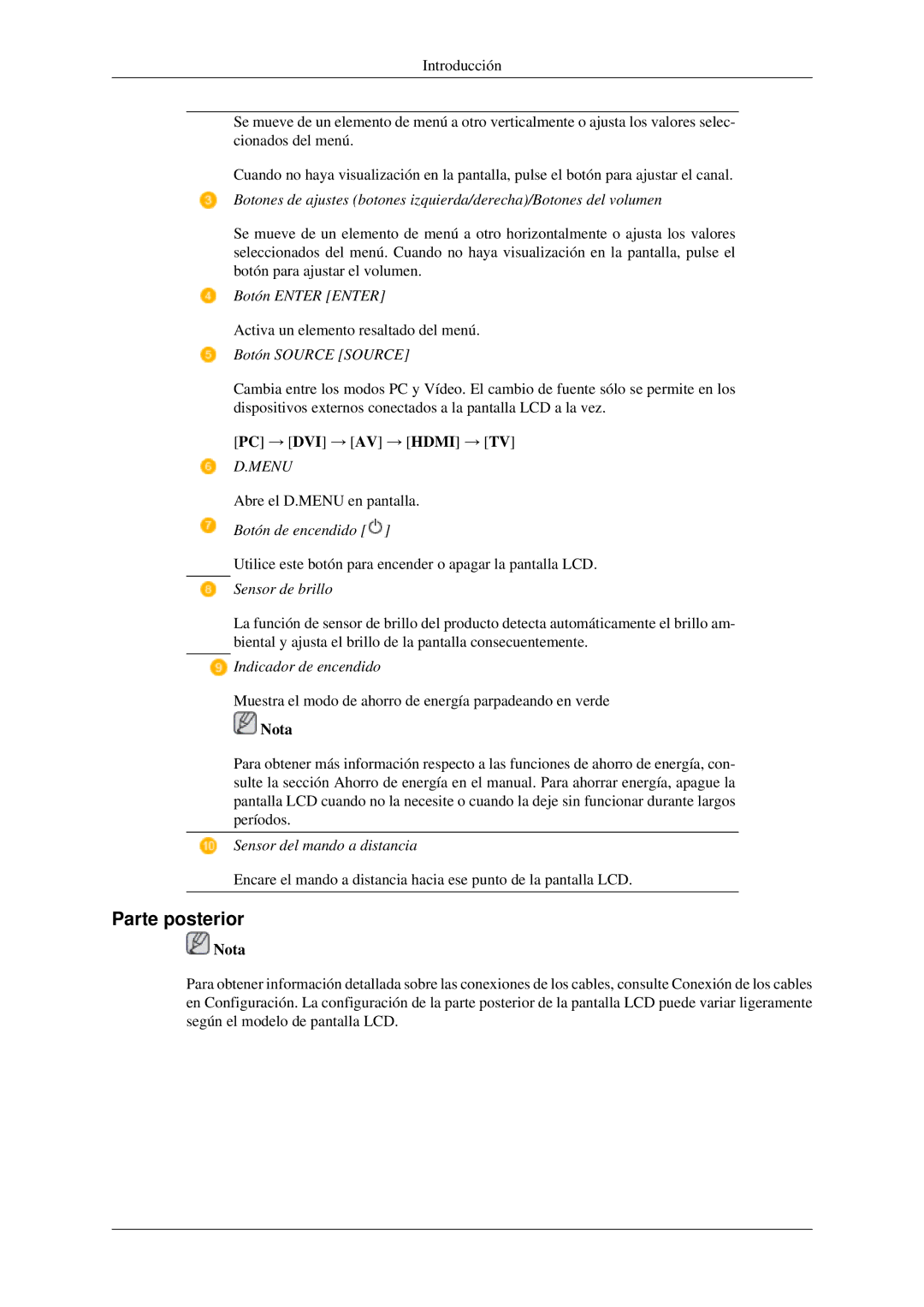 Samsung LH46MGPLGD/EN, LH40MGPLGD/EN, LH40MGTLGD/EN, LH46MGTLGD/EN manual Parte posterior, Menu 