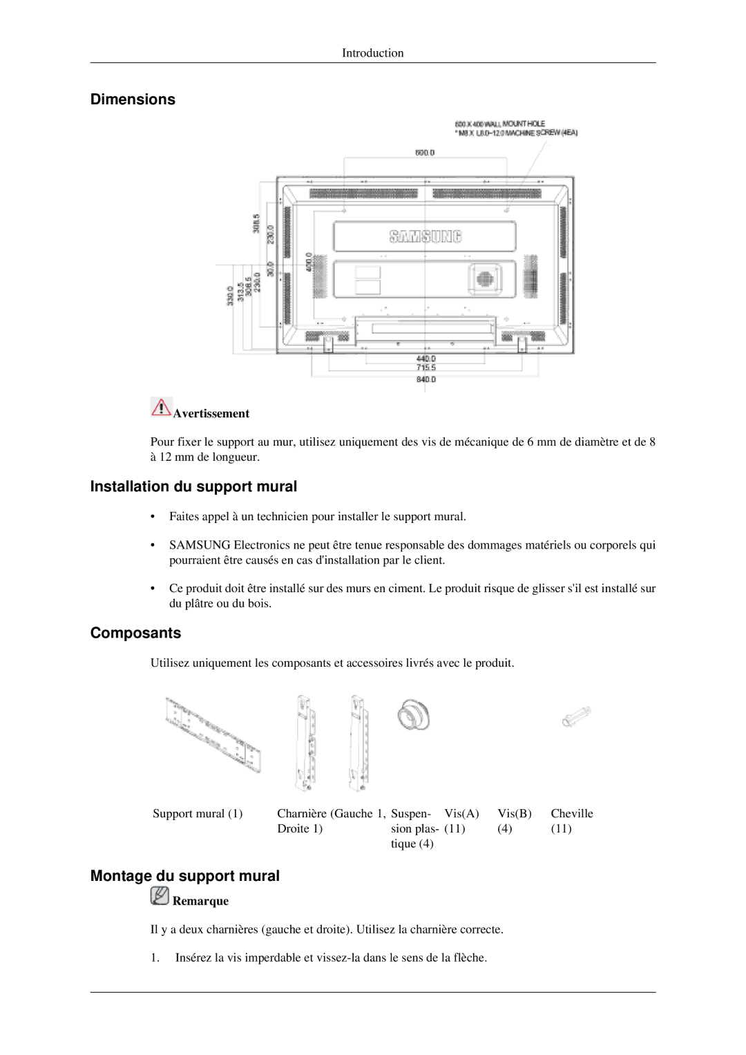 Samsung LH40MGPLGD/EN, LH46MGPLGD/EN manual Dimensions 