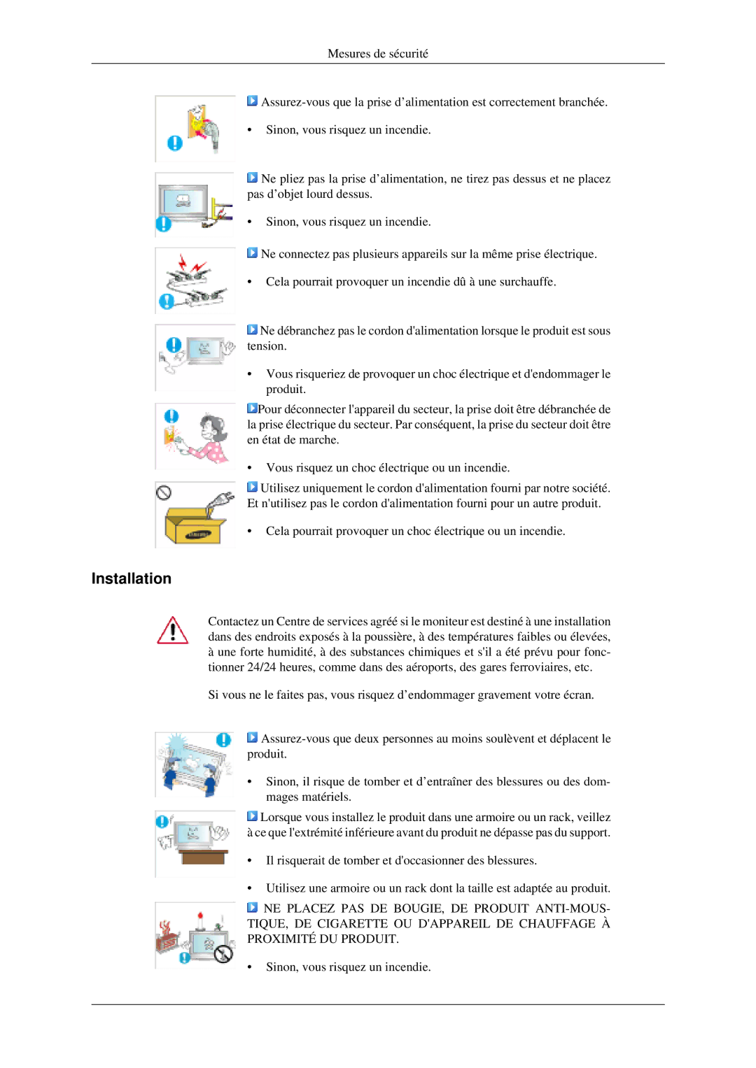 Samsung LH40MGPLGD/EN, LH46MGPLGD/EN manual Installation 