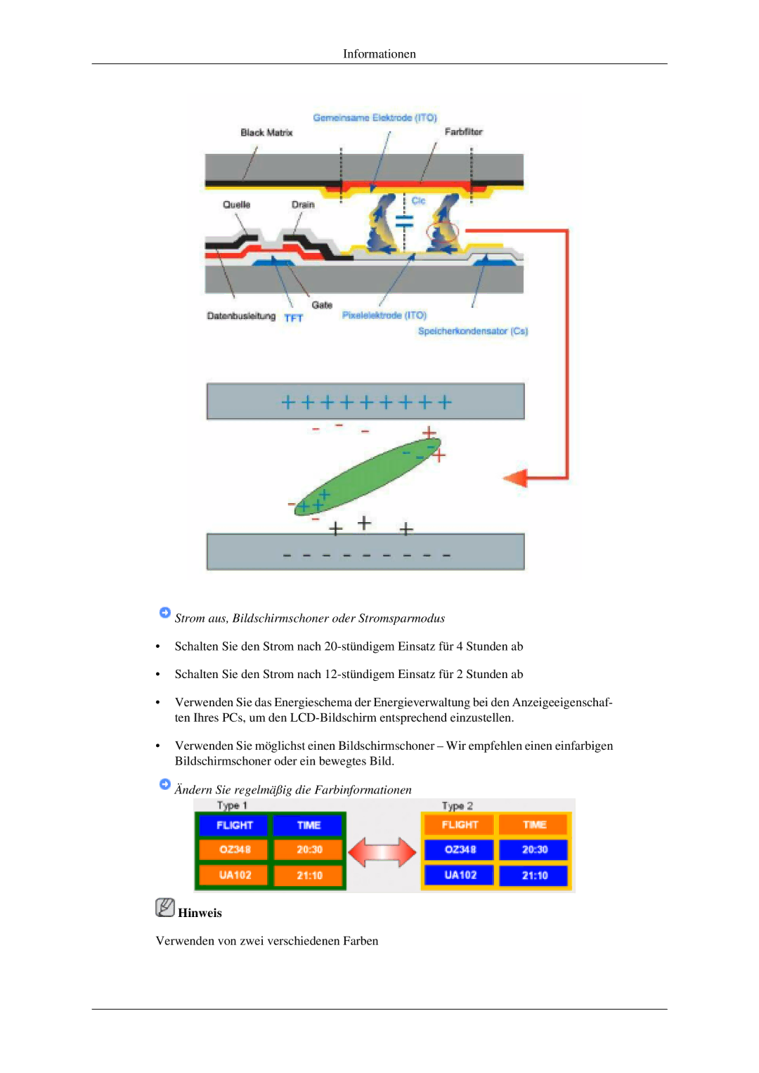 Samsung LH40MGPLGD/EN, LH46MGPLGD/EN manual Ändern Sie regelmäßig die Farbinformationen 