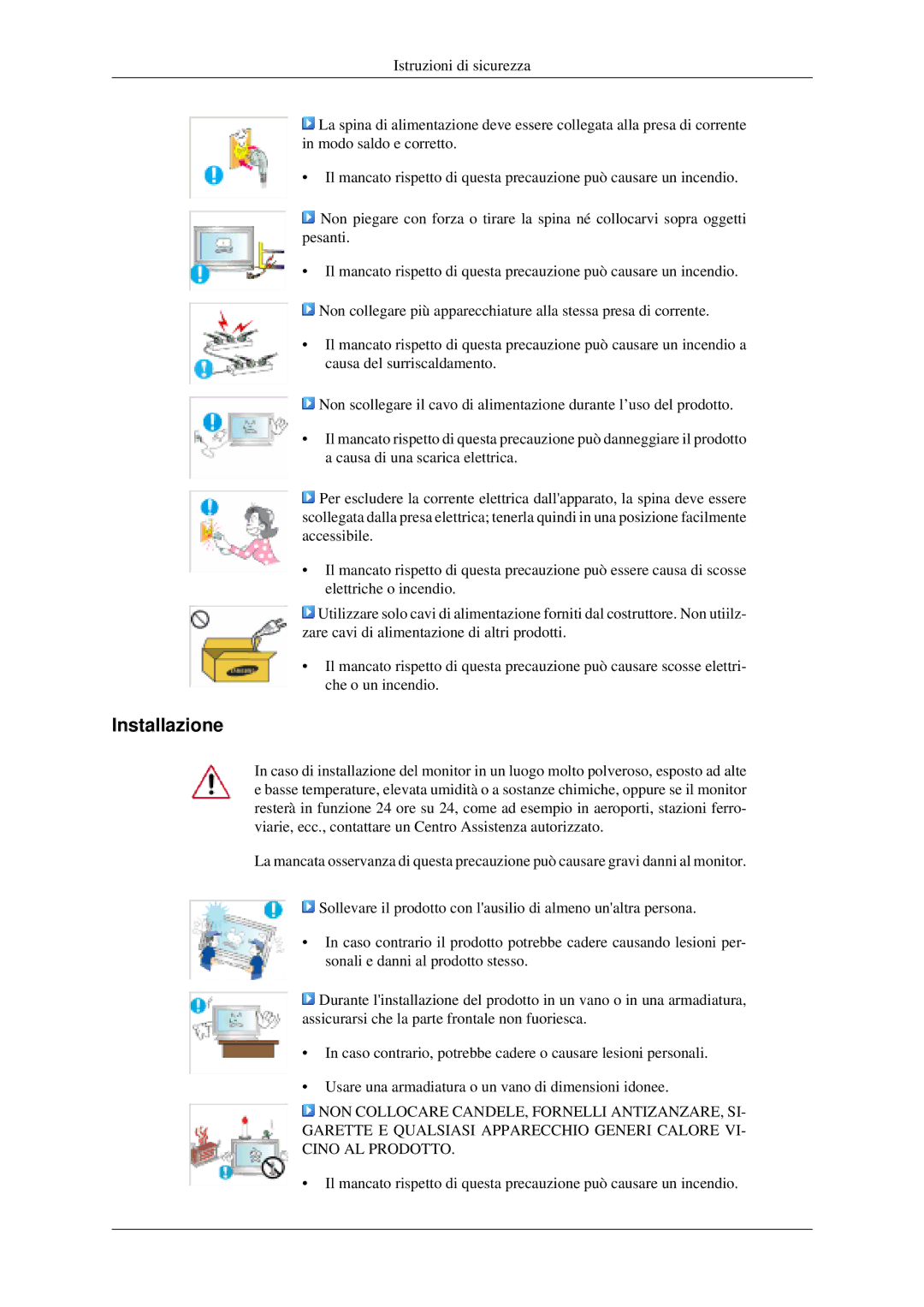 Samsung LH40MGPLGD/EN, LH46MGPLGD/EN manual Installazione 