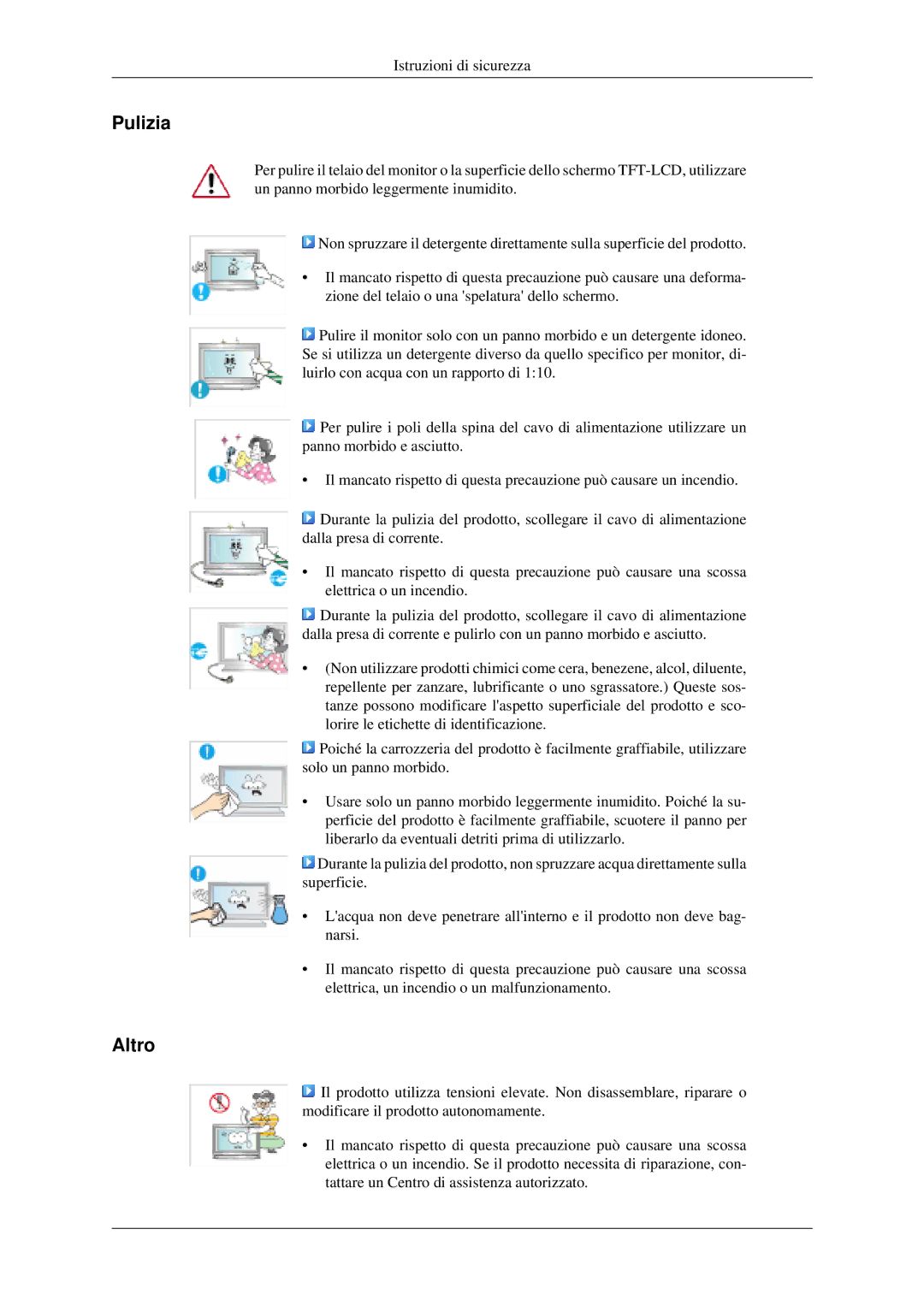 Samsung LH40MGPLGD/EN, LH46MGPLGD/EN manual Pulizia, Altro 