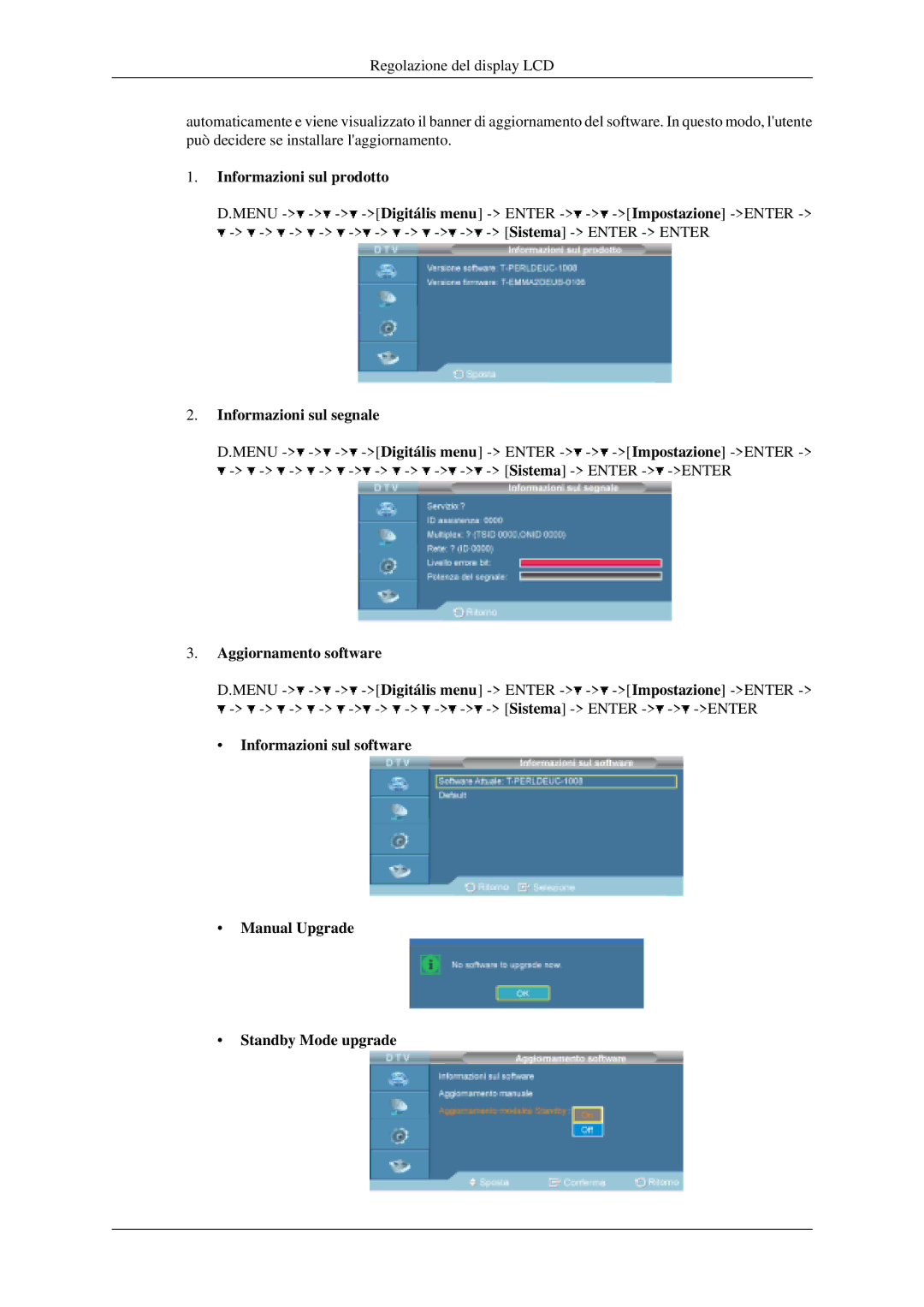 Samsung LH40MGPLGD/EN, LH46MGPLGD/EN manual Informazioni sul prodotto, Informazioni sul segnale, Aggiornamento software 