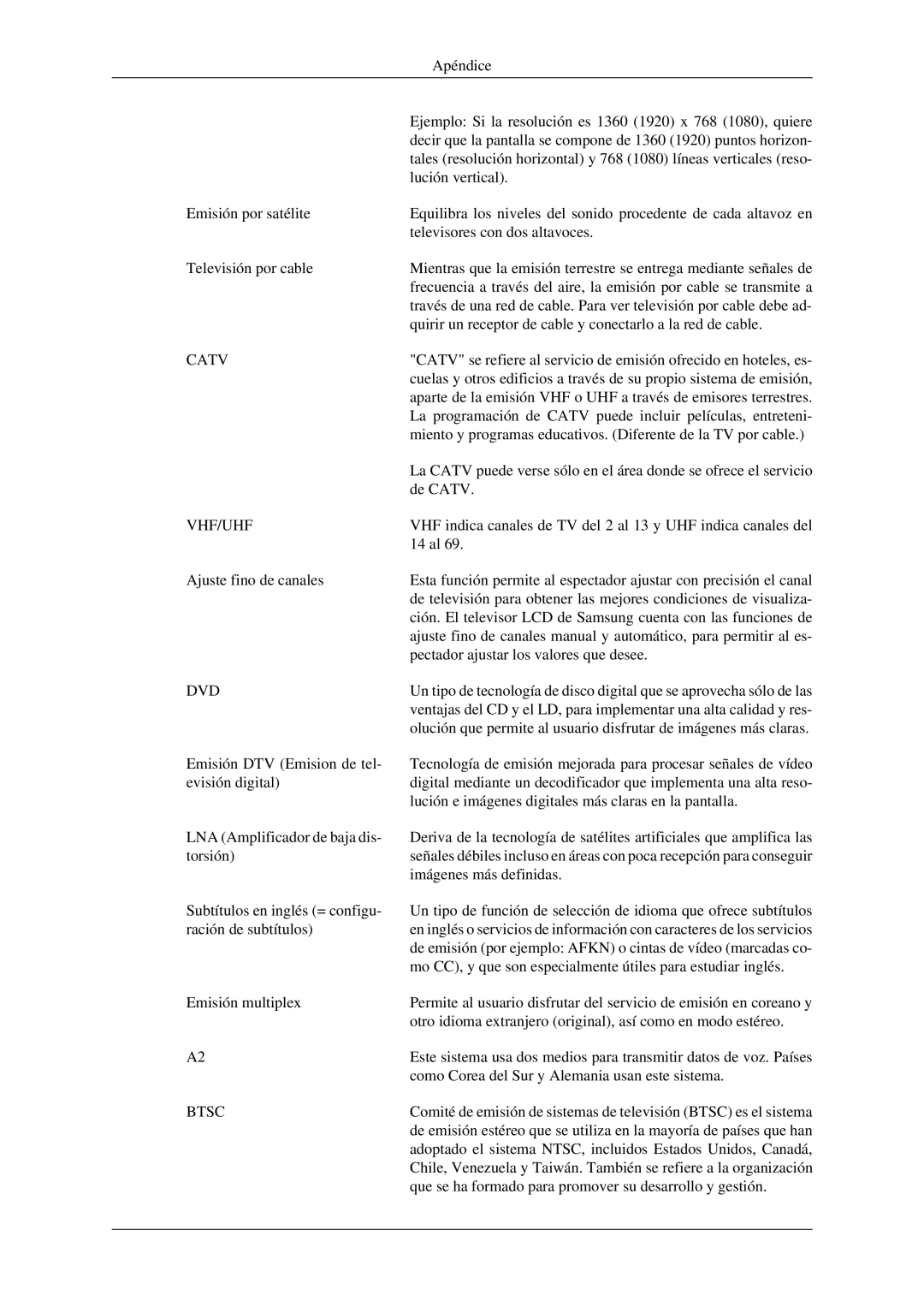 Samsung LH46MGPLGD/EN, LH40MGPLGD/EN manual Catv VHF/UHF 