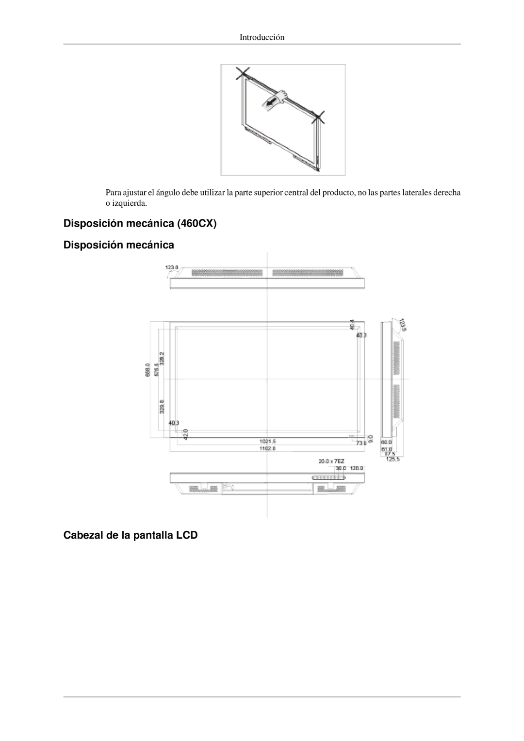 Samsung LH40MGPLGD/EN, LH46MGPLGD/EN manual Disposición mecánica 460CX Cabezal de la pantalla LCD 