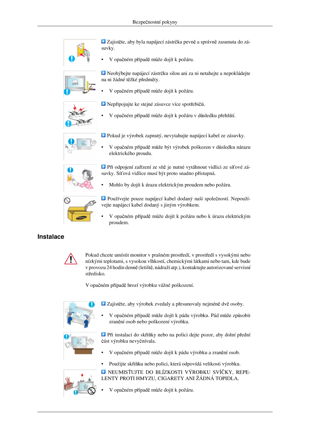 Samsung LH40MGPLGD/EN, LH46MGPLGD/EN manual Instalace 