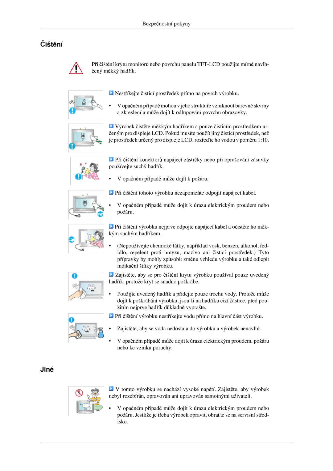 Samsung LH40MGPLGD/EN, LH46MGPLGD/EN manual Čištění, Jiné 