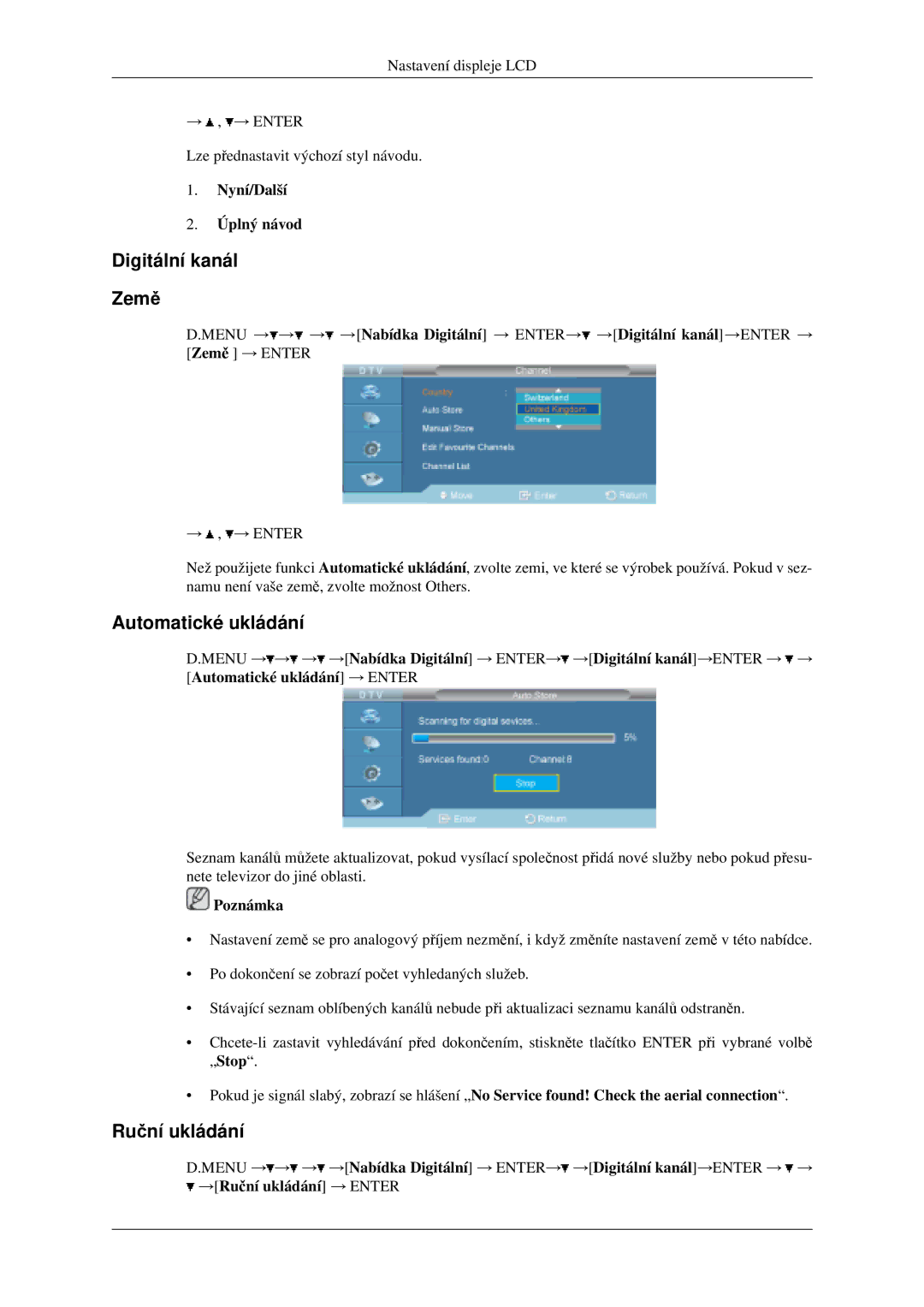 Samsung LH46MGPLGD/EN, LH40MGPLGD/EN manual Digitální kanál Země, Nyní/Další Úplný návod 