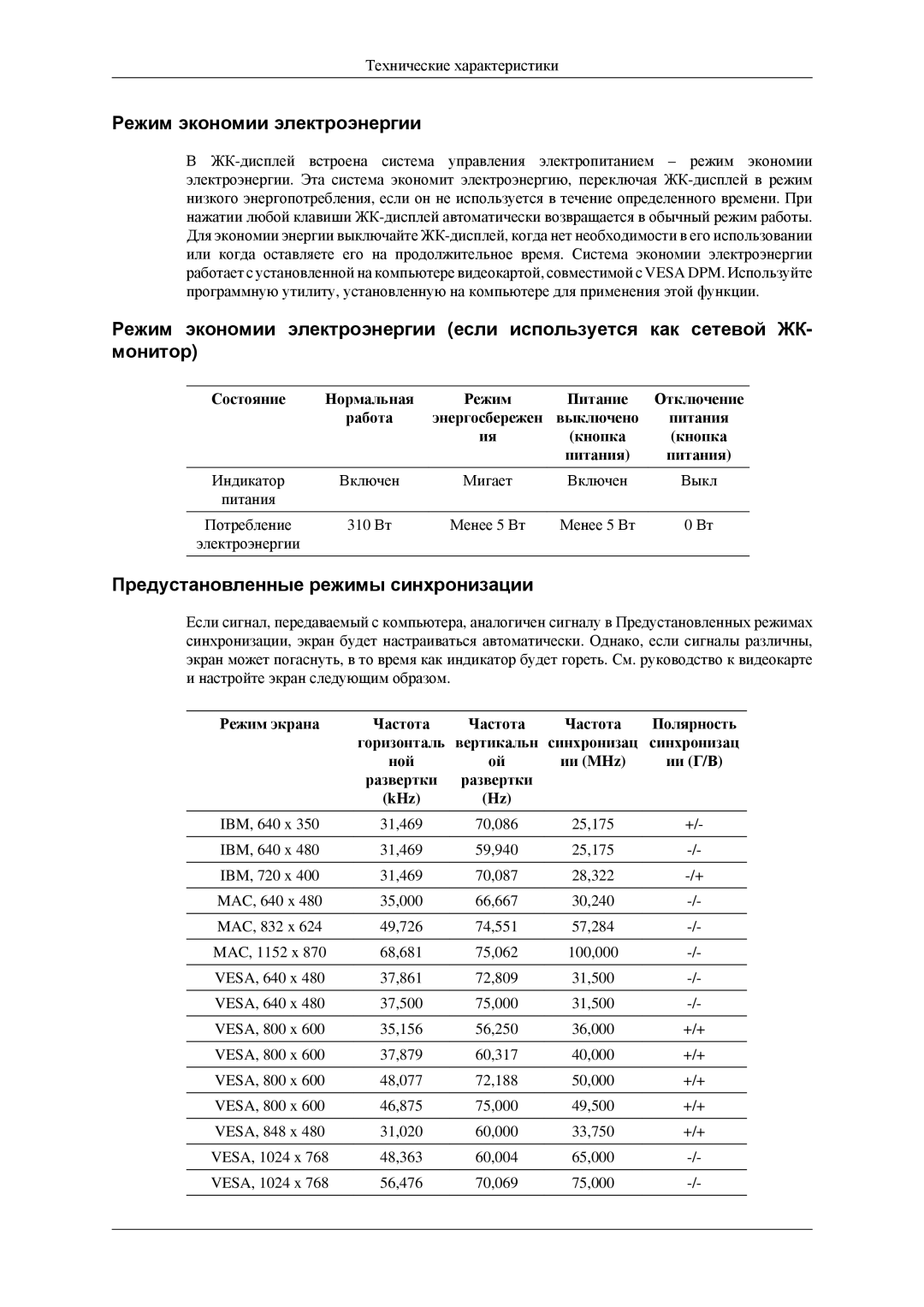 Samsung LH46MGPLGD/EN, LH40MGPLGD/EN manual Режим экономии электроэнергии 