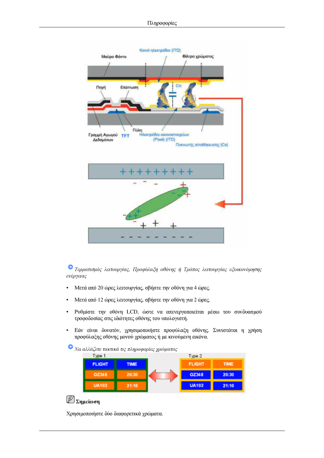 Samsung LH46MGPLGD/EN manual Να αλλάζετε τακτικά τις πληροφορίες χρώματος 