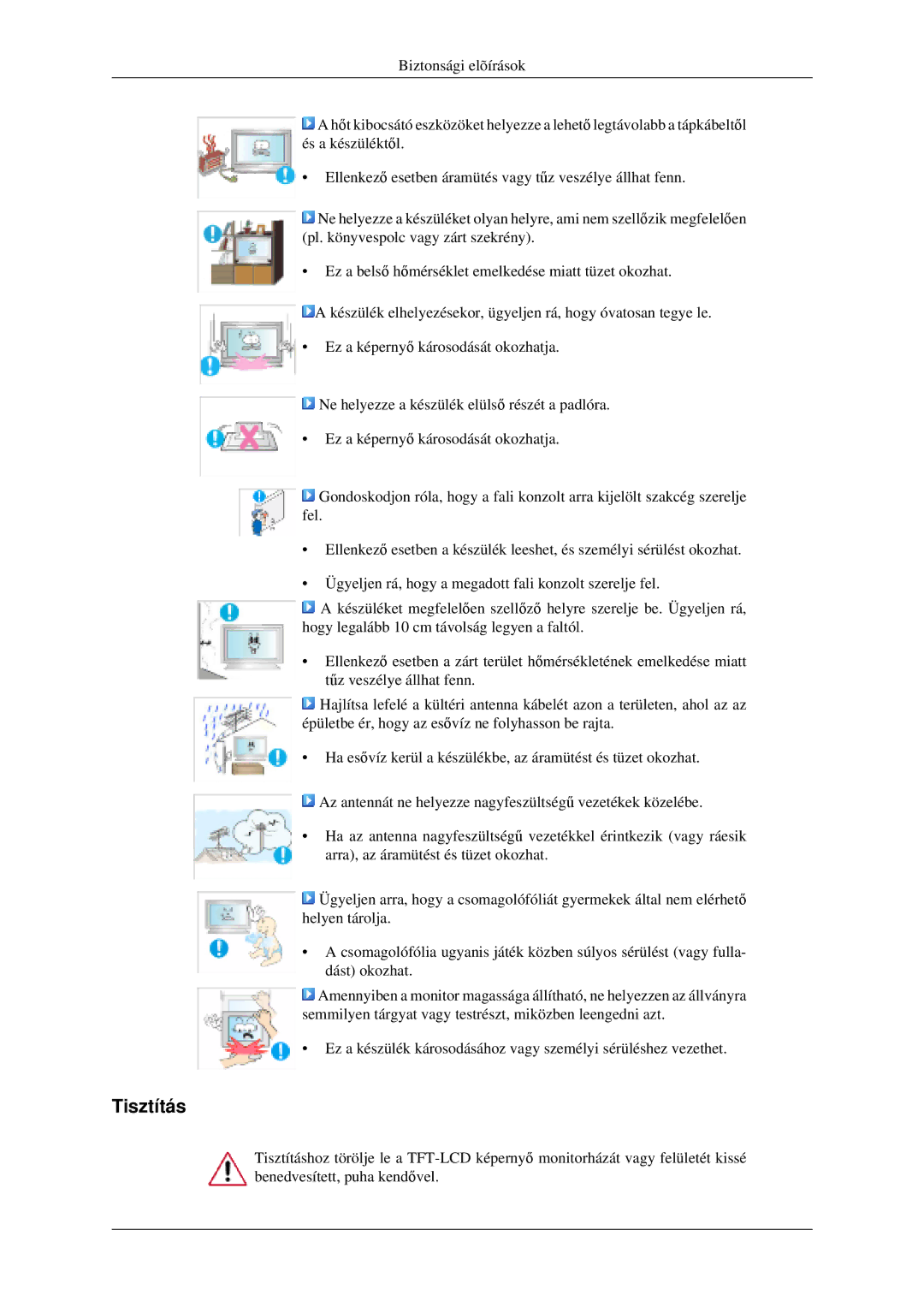 Samsung LH46MGPLGD/EN manual Tisztítás 