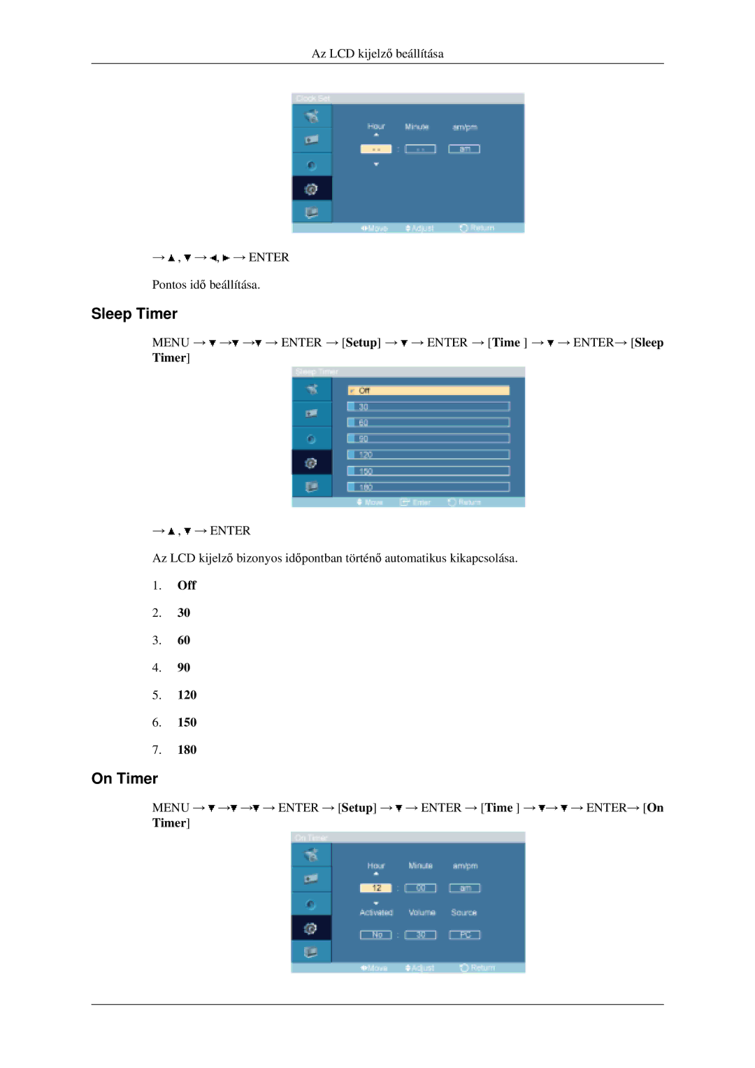 Samsung LH46MGPLGD/EN manual Sleep Timer, On Timer 