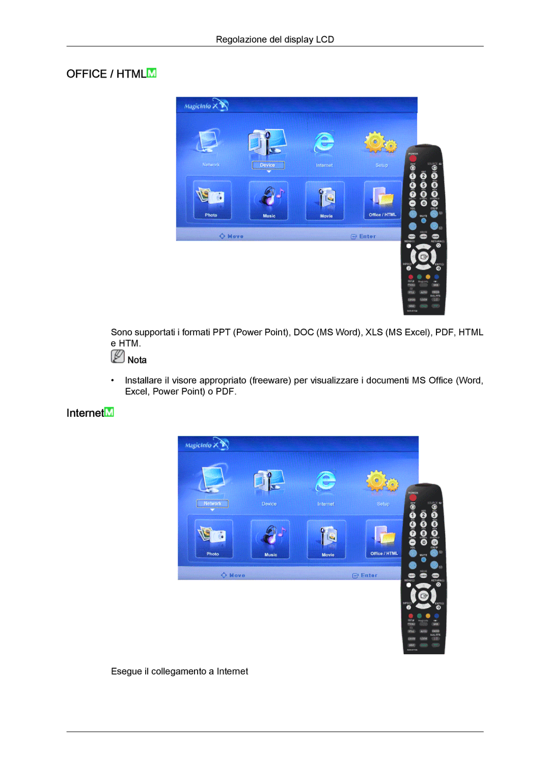 Samsung LH46MGPLBC/EN, LH46MGTLBC/EN, LH40MGTLBC/EN, LH40MGPLBC/EN manual Office / Html, Internet 