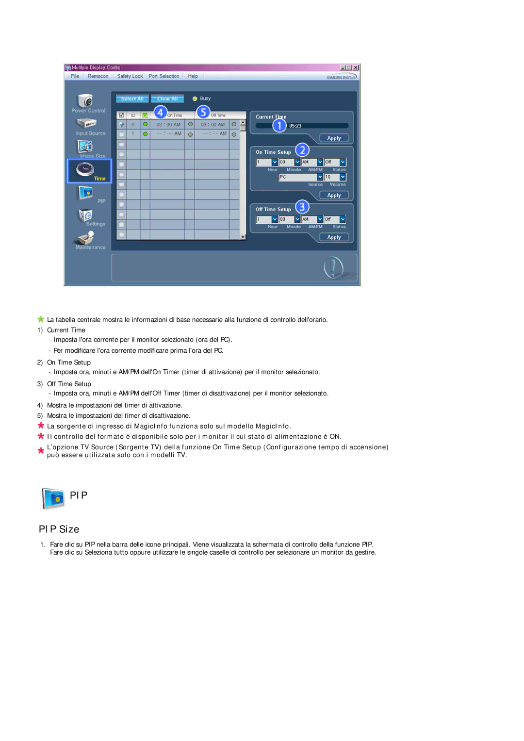 Samsung LH40MGPLBC/EN, LH46MGTLBC/EN, LH40MGTLBC/EN, LH46MGPLBC/EN manual Pip, PIP Size 