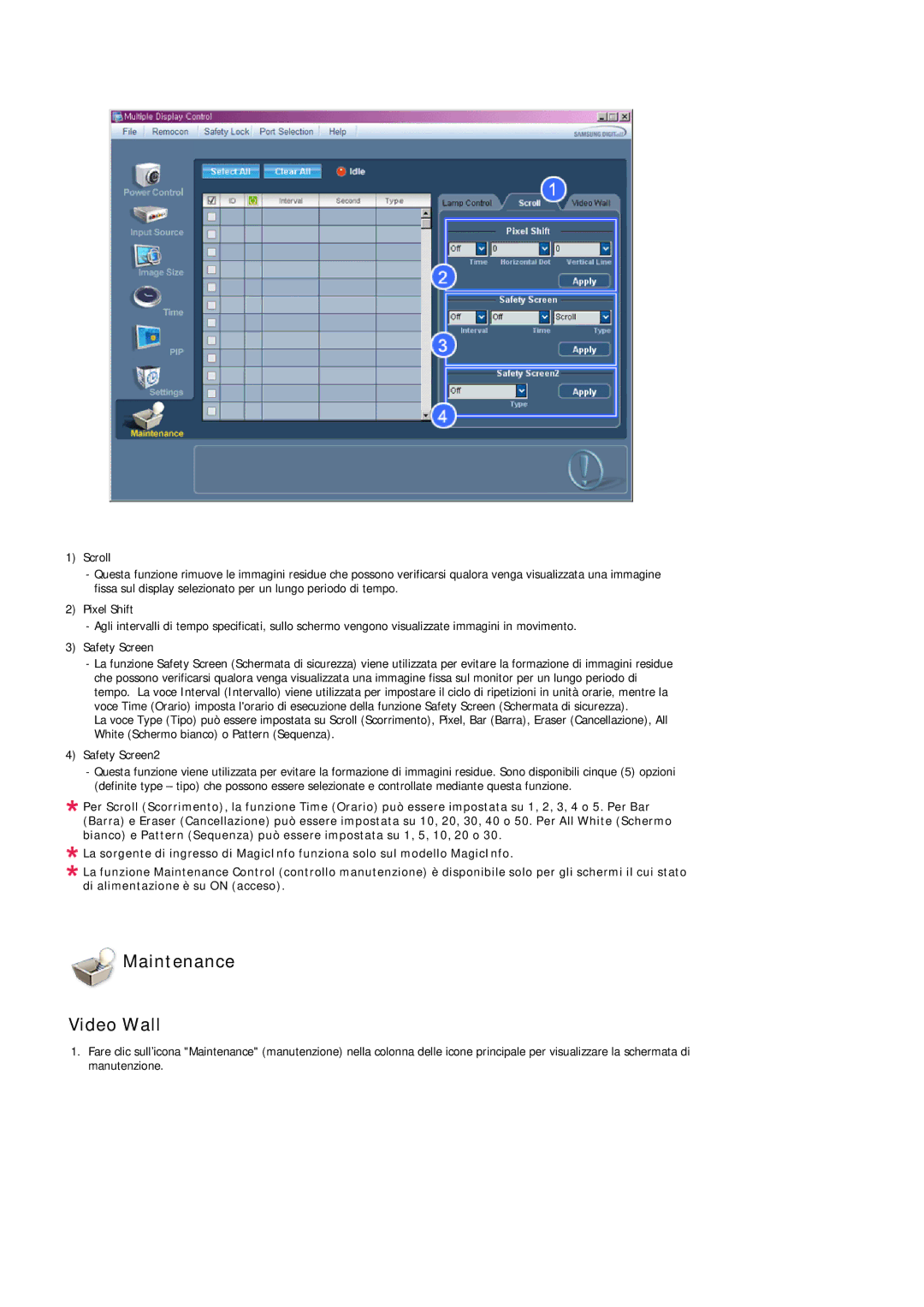 Samsung LH40MGPLBC/EN, LH46MGTLBC/EN, LH40MGTLBC/EN, LH46MGPLBC/EN manual Maintenance Video Wall 