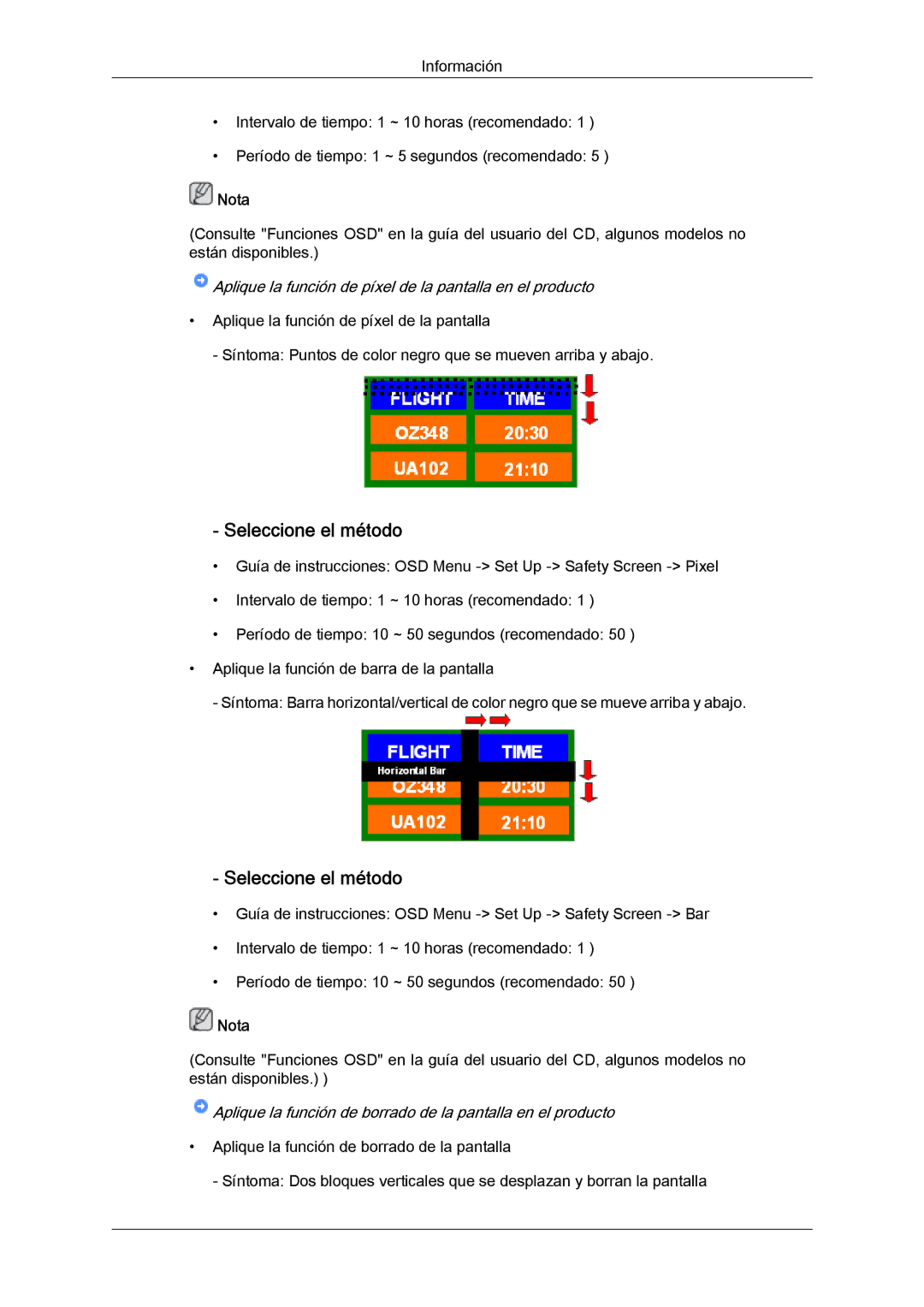 Samsung LH40MGPLBC/EN, LH46MGTLBC/EN, LH40MGTLBC/EN, LH46MGPLBC/EN Aplique la función de píxel de la pantalla en el producto 