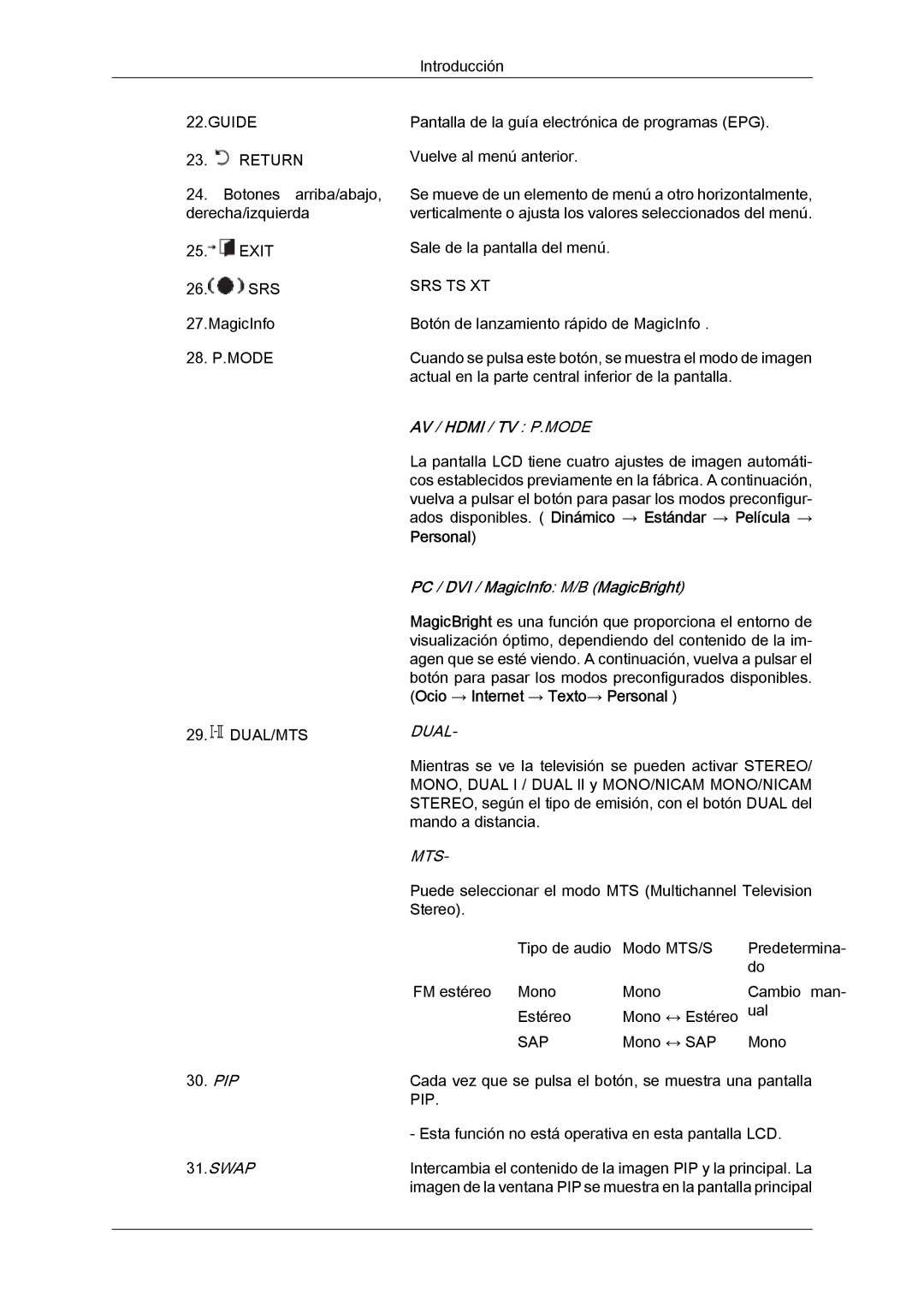 Samsung LH40MGPLBC/EN, LH46MGTLBC/EN, LH40MGTLBC/EN, LH46MGPLBC/EN manual Guide Return, Personal 