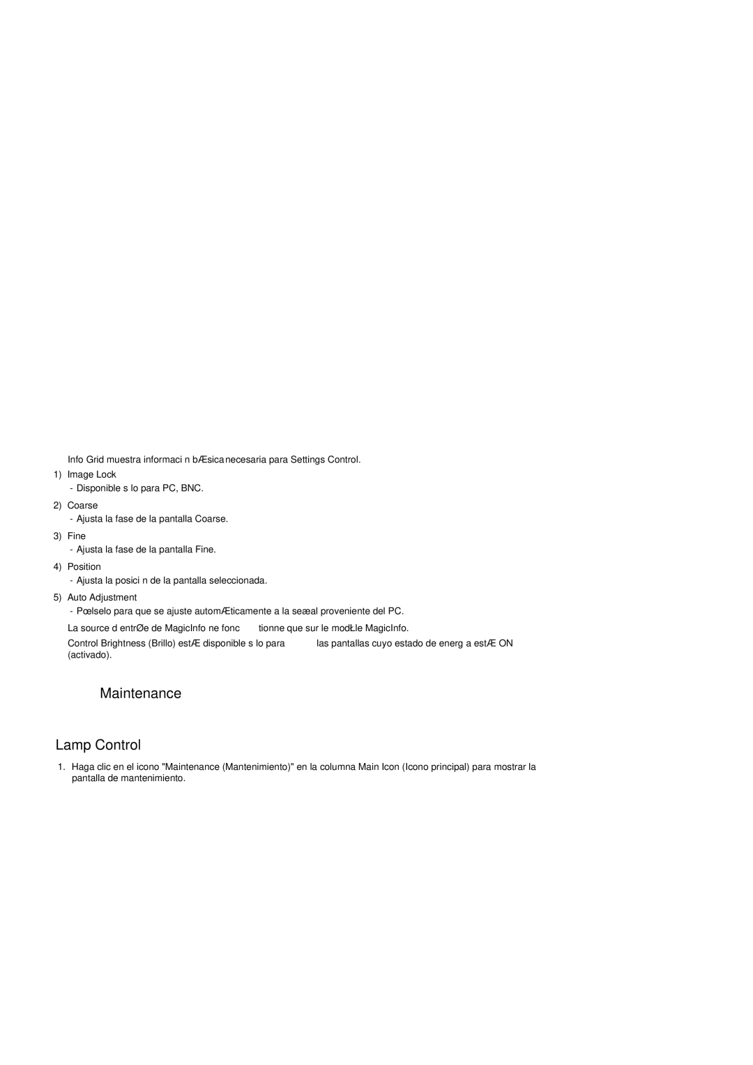 Samsung LH46MGTLBC/EN, LH40MGTLBC/EN, LH40MGPLBC/EN, LH46MGPLBC/EN manual Maintenance Lamp Control 