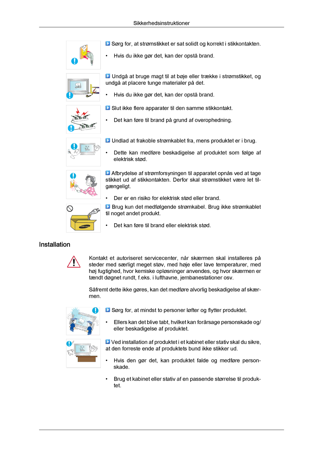 Samsung LH46MGPLBC/EN, LH46MGTLBC/EN, LH40MGTLBC/EN, LH40MGPLBC/EN manual Installation 