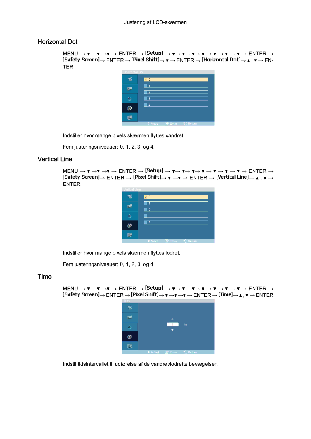 Samsung LH46MGTLBC/EN, LH40MGTLBC/EN, LH40MGPLBC/EN, LH46MGPLBC/EN manual Horizontal Dot, Vertical Line 