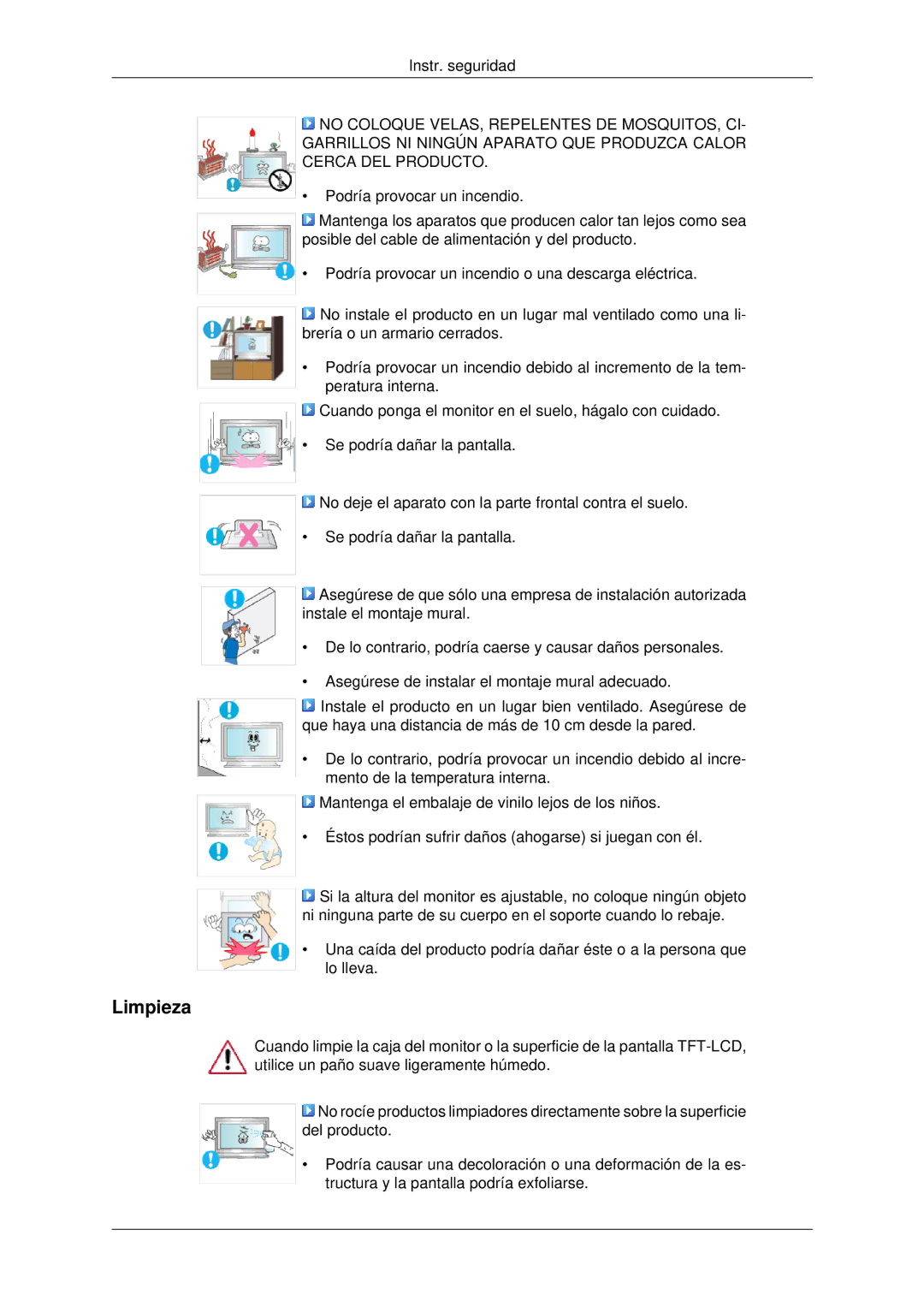 Samsung LH46MSTLBB/EN, LH46MRPLBF/EN, LH40MRTLBC/EN, LH40MRPLBF/EN, LH46MRTLBC/EN manual Limpieza 