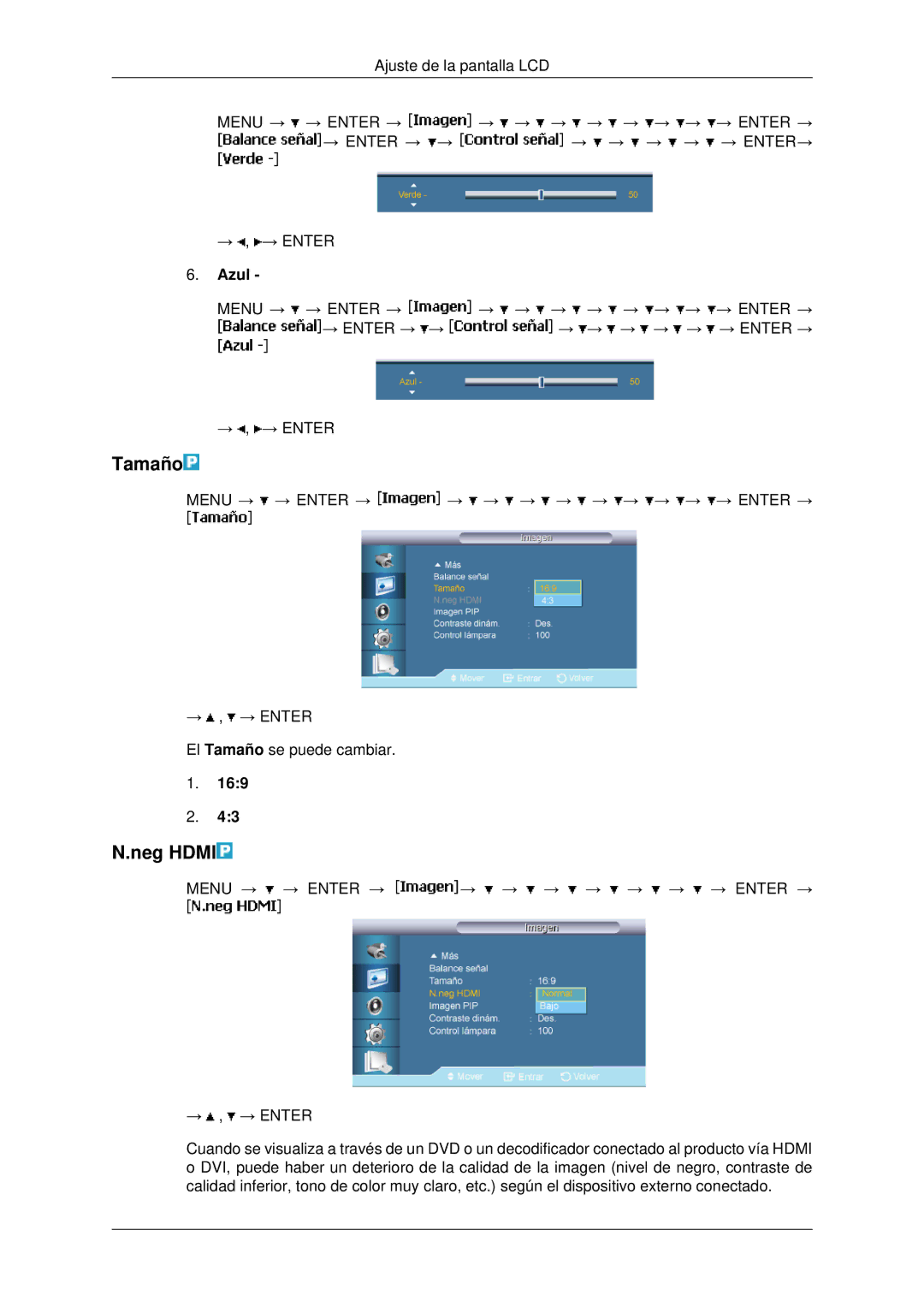 Samsung LH46MSTLBB/EN, LH46MRPLBF/EN, LH40MRTLBC/EN, LH40MRPLBF/EN, LH46MRTLBC/EN manual Neg Hdmi, Azul 