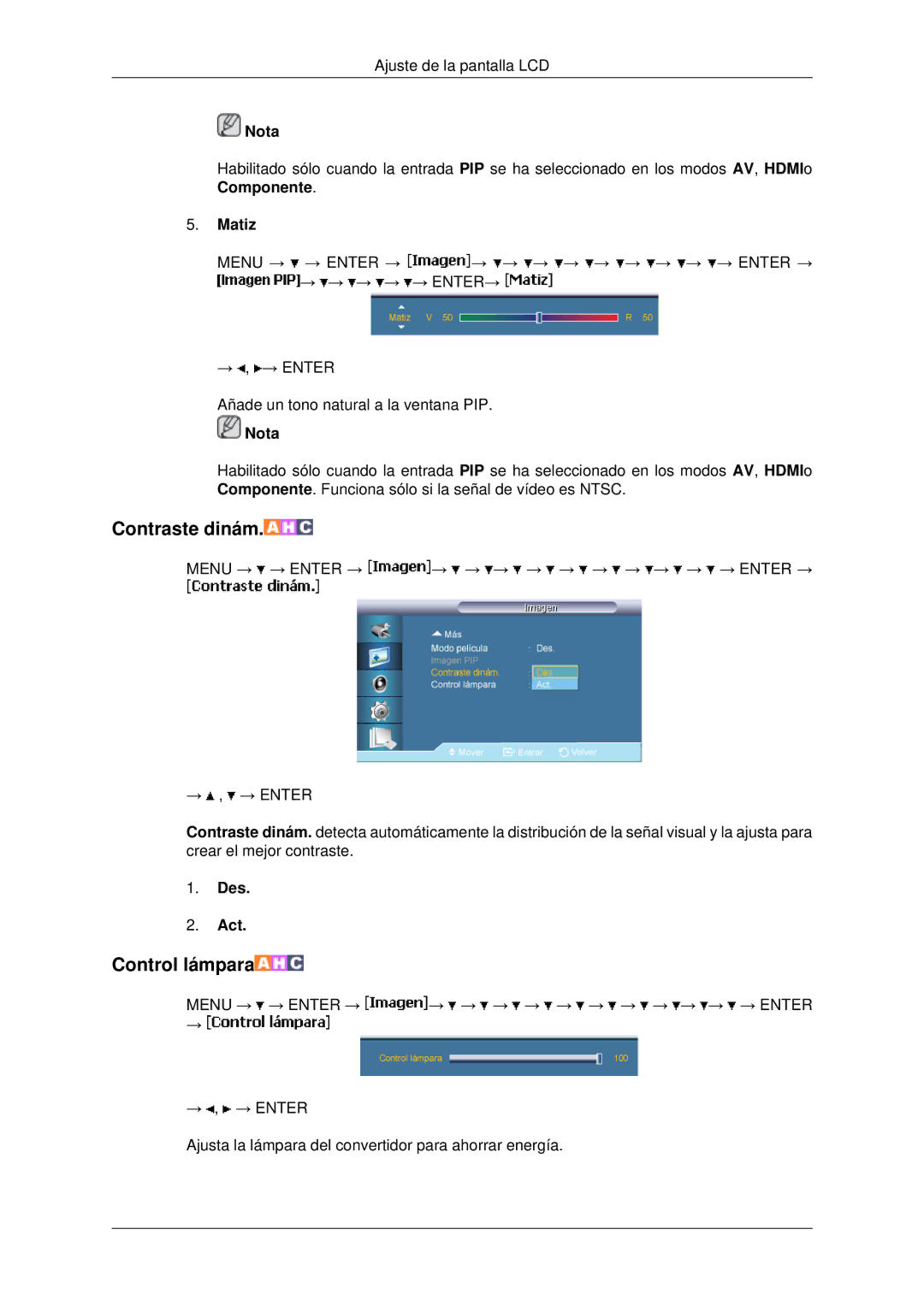 Samsung LH46MRTLBC/EN, LH46MRPLBF/EN, LH40MRTLBC/EN, LH40MRPLBF/EN, LH46MSTLBB/EN manual Contraste dinám 