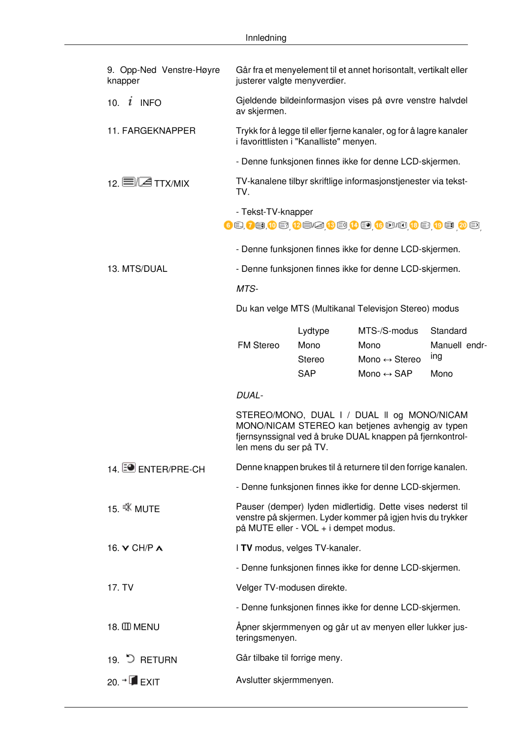 Samsung LH46MSTLBB/EN, LH46MRPLBF/EN, LH40MRTLBC/EN, LH40MRPLBF/EN, LH46MRTLBC/EN manual Mts 