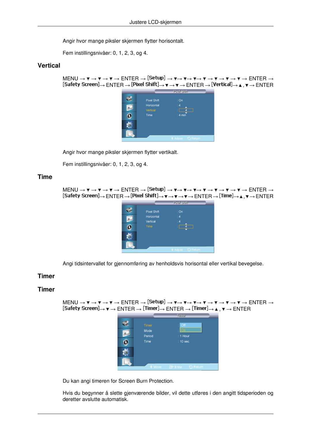 Samsung LH46MRTLBC/EN, LH46MRPLBF/EN, LH40MRTLBC/EN, LH40MRPLBF/EN, LH46MSTLBB/EN manual Timer 