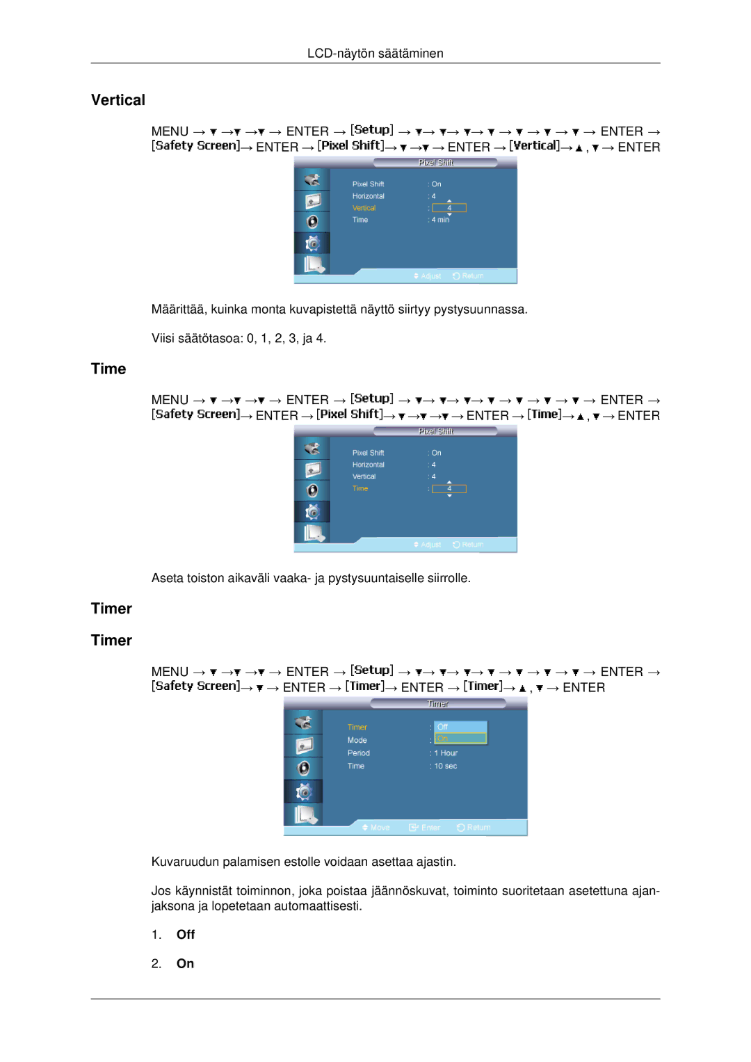 Samsung LH46MSTLBB/EN, LH46MRPLBF/EN, LH40MRTLBC/EN, LH40MRPLBF/EN, LH46MRTLBC/EN manual Timer 