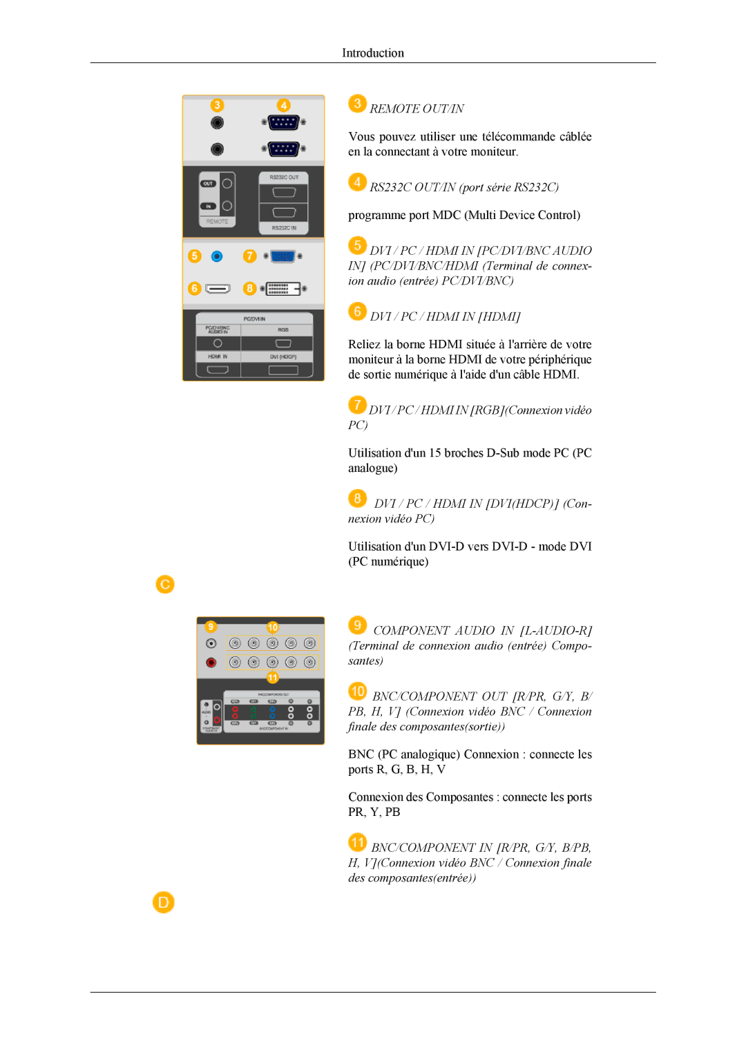 Samsung LH40MSPLBM/EN, LH46MSPLBM/EN, LH40MSPLBB/EN, LH46MSPLBB/EN manual Remote OUT/IN 