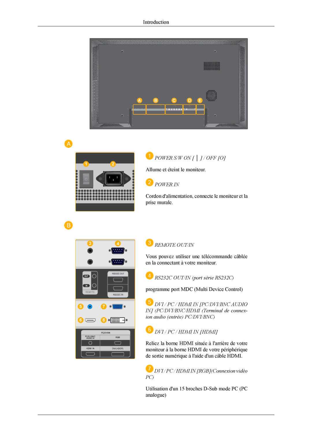 Samsung LH40MSPLBB/EN, LH46MSPLBM/EN, LH40MSPLBM/EN, LH46MSPLBB/EN manual Power 