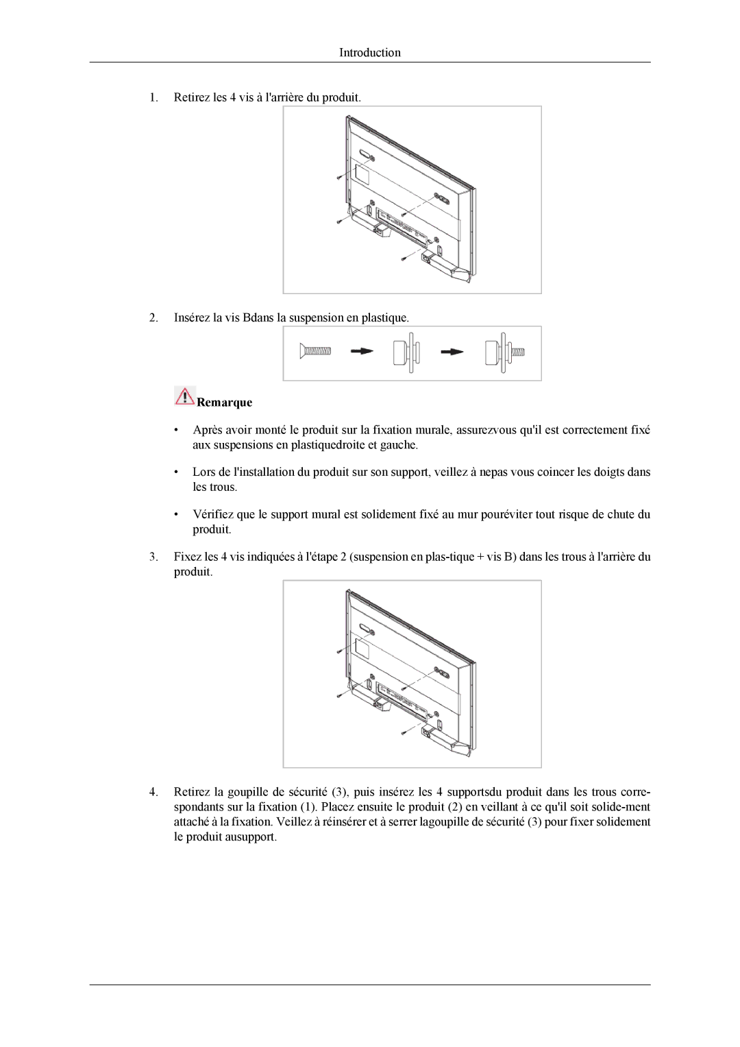 Samsung LH46MSPLBB/EN, LH46MSPLBM/EN, LH40MSPLBB/EN, LH40MSPLBM/EN manual Remarque 