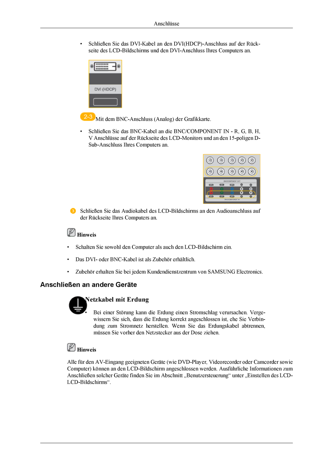 Samsung LH40MSPLBM/EN, LH46MSPLBM/EN, LH46MSTLBM/EN, LH40MSTLBM/EN, LH40MSPLBB/EN, LH46MSPLBB/EN Anschließen an andere Geräte 