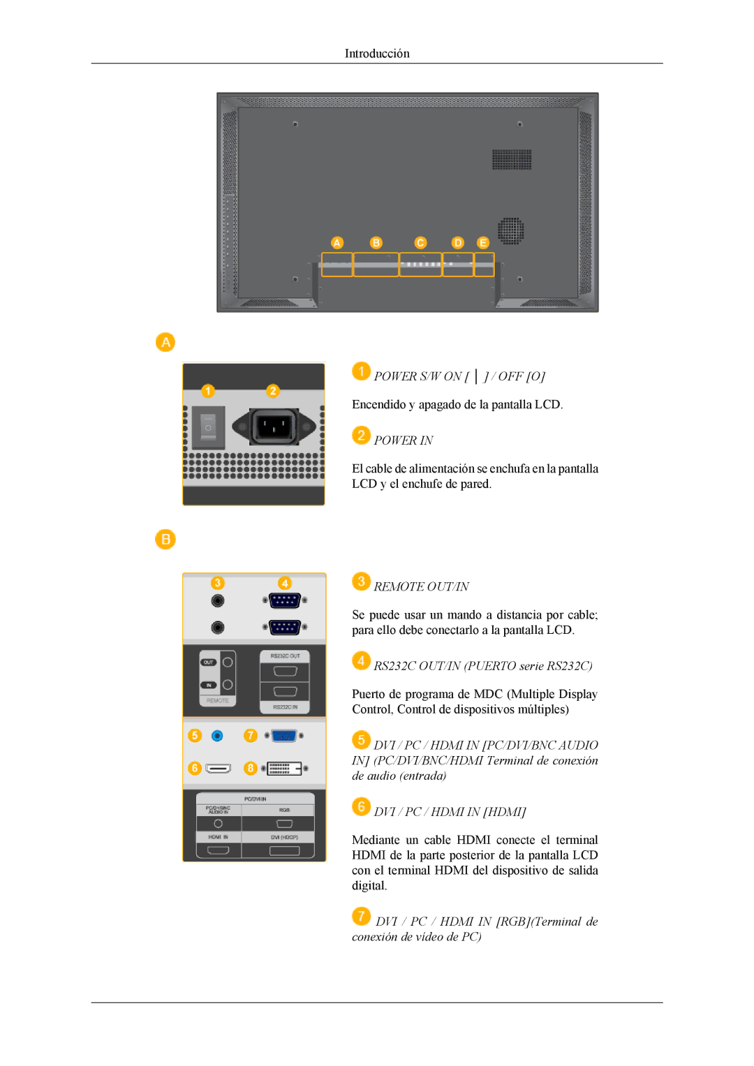 Samsung LH40MSPLBB/EN, LH46MSPLBM/EN, LH46MSTLBM/EN, LH40MSTLBM/EN, LH40MSPLBM/EN, LH46MSPLBB/EN manual Power 