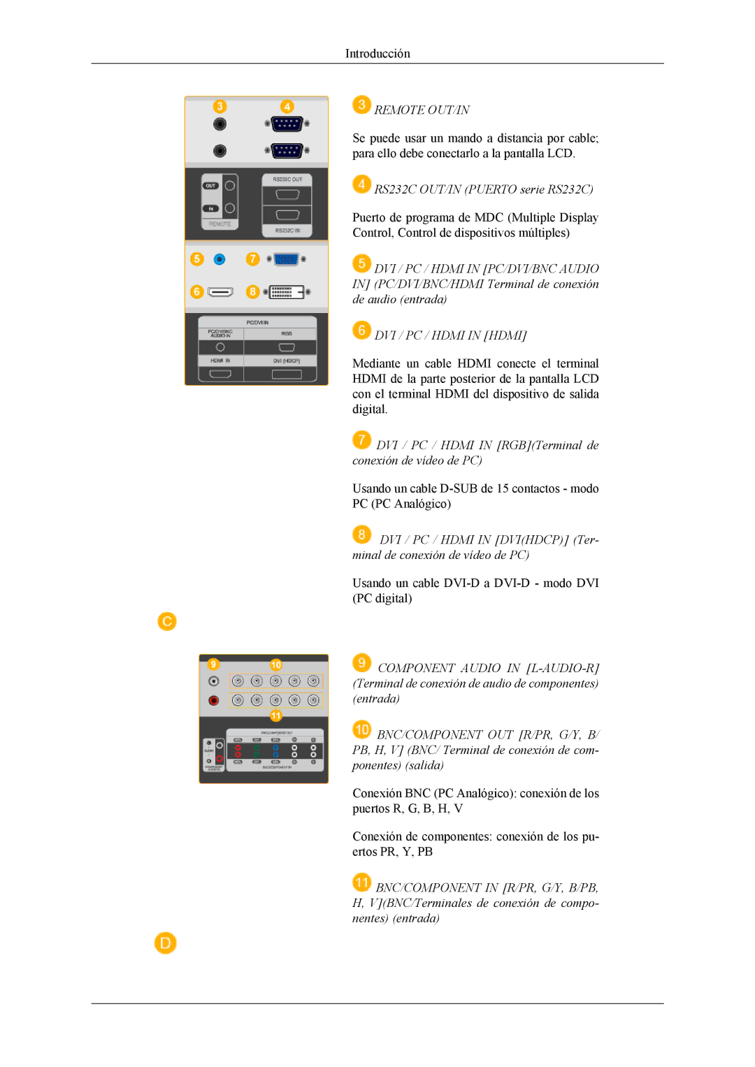 Samsung LH46MSPLBM/EN, LH46MSTLBM/EN, LH40MSTLBM/EN, LH40MSPLBB/EN, LH40MSPLBM/EN, LH46MSPLBB/EN manual Remote OUT/IN 