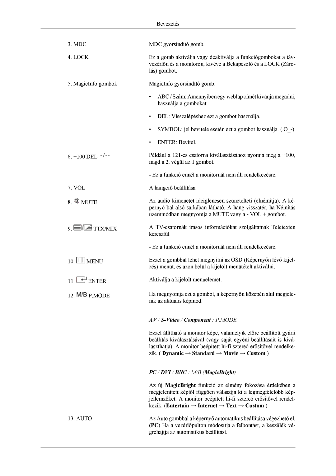 Samsung LH46MSTLBM/EN, LH46MSPLBM/EN, LH40MSTLBM/EN, LH40MSPLBB/EN, LH40MSPLBM/EN manual AV / S-Video /Component P.MODE 