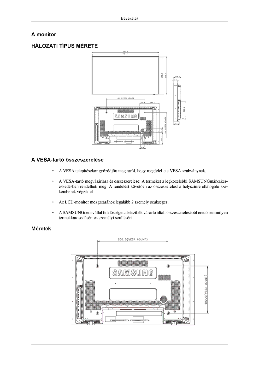 Samsung LH40MSPLBM/EN, LH46MSPLBM/EN, LH46MSTLBM/EN, LH40MSTLBM/EN, LH40MSPLBB/EN, LH46MSPLBB/EN manual Monitor 