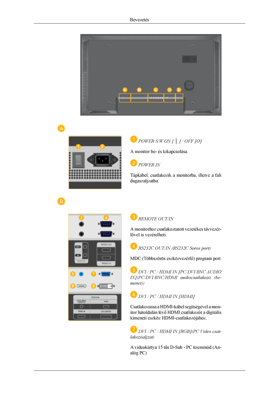 Samsung LS46BPTNS/EDC, LH46MSPLBM/EN, LH46MSTLBM/EN, LH40MSTLBM/EN, LH46MSTLBB/EN, LH40MSTLBB/EN, LH40MSPLBB/EN manual Power 