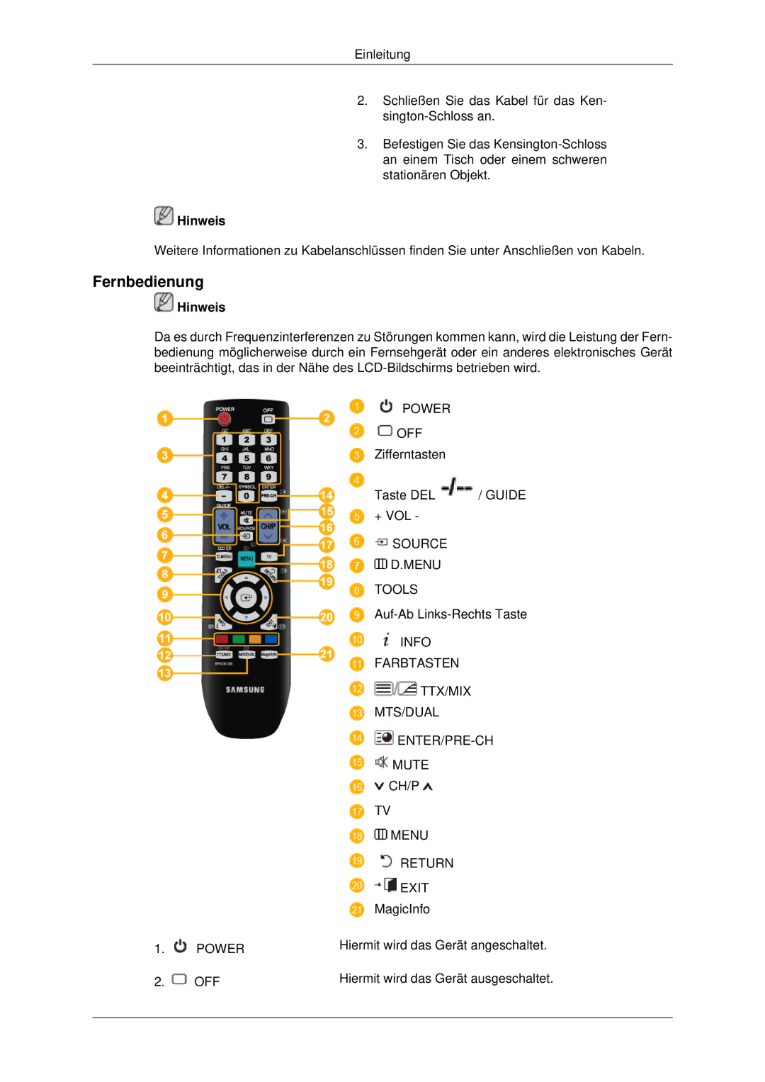 Samsung LH46MSTABB/EN, LH46MRPLBF/EN, LH40MRTLBC/EN, LH40MRPLBF/EN, LH46MRTLBC/EN manual Fernbedienung, Menu Return Exit 