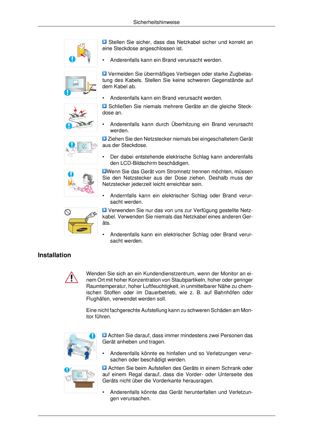 Samsung LH40MRPLBF/EN, LH46MSTABB/EN, LH46MRPLBF/EN, LH40MRTLBC/EN, LH46MRTLBC/EN, LH46MSTLBB/EN manual Installation 