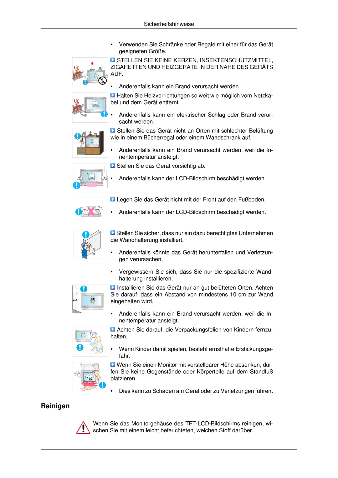 Samsung LH46MRTLBC/EN, LH46MSTABB/EN, LH46MRPLBF/EN, LH40MRTLBC/EN, LH40MRPLBF/EN, LH46MSTLBB/EN manual Reinigen 