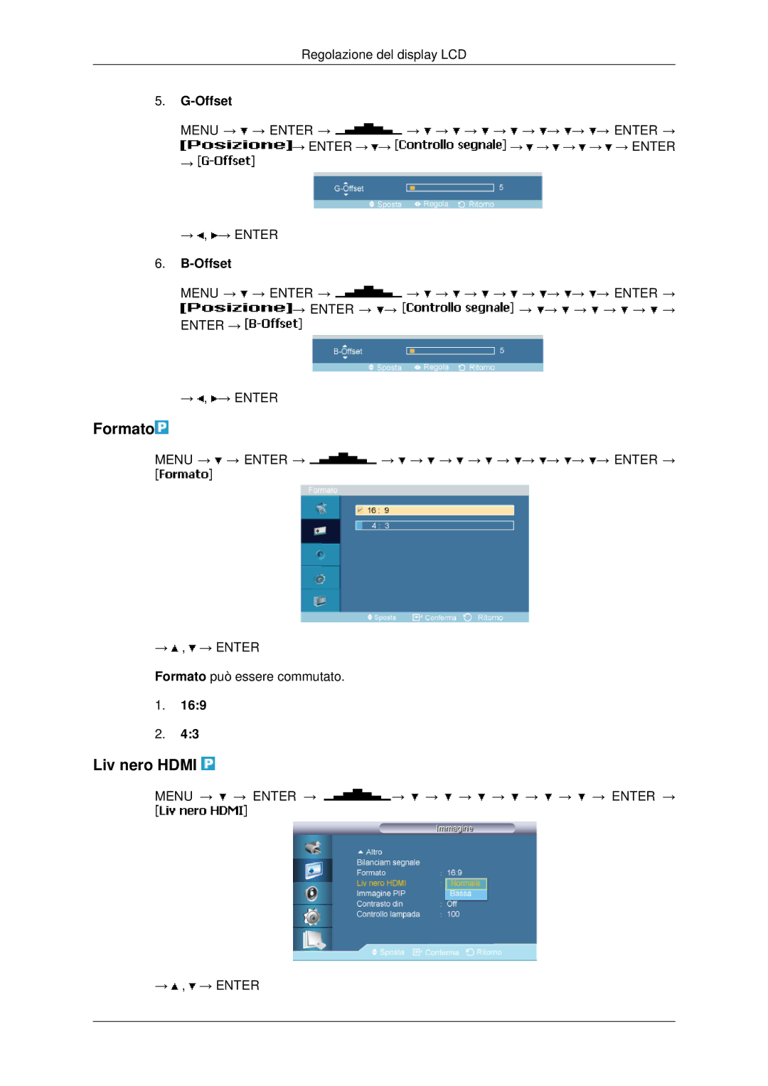 Samsung LH46MSTLBB/EN manual Formato, Liv nero Hdmi 