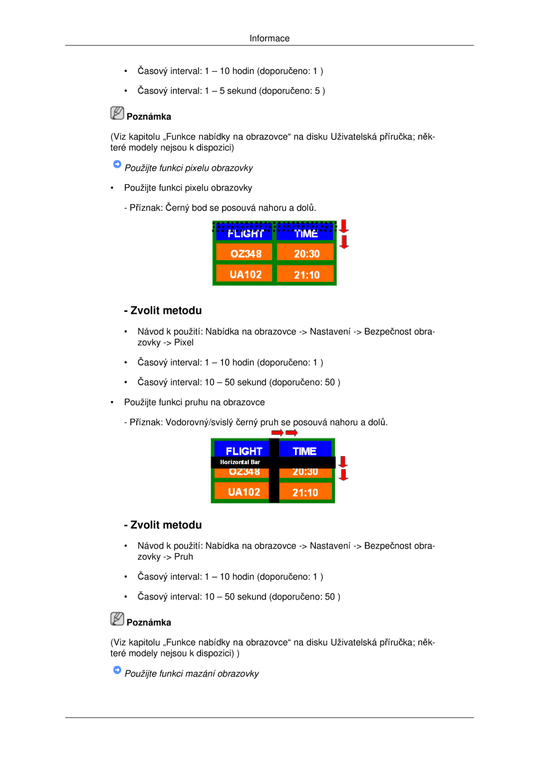 Samsung LH46MSTLBB/EN manual Použijte funkci pixelu obrazovky 