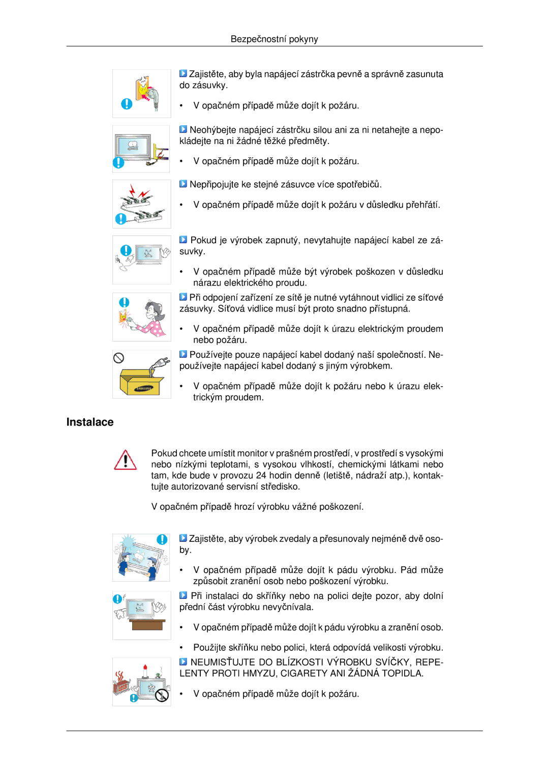 Samsung LH46MSTLBB/EN manual Instalace 