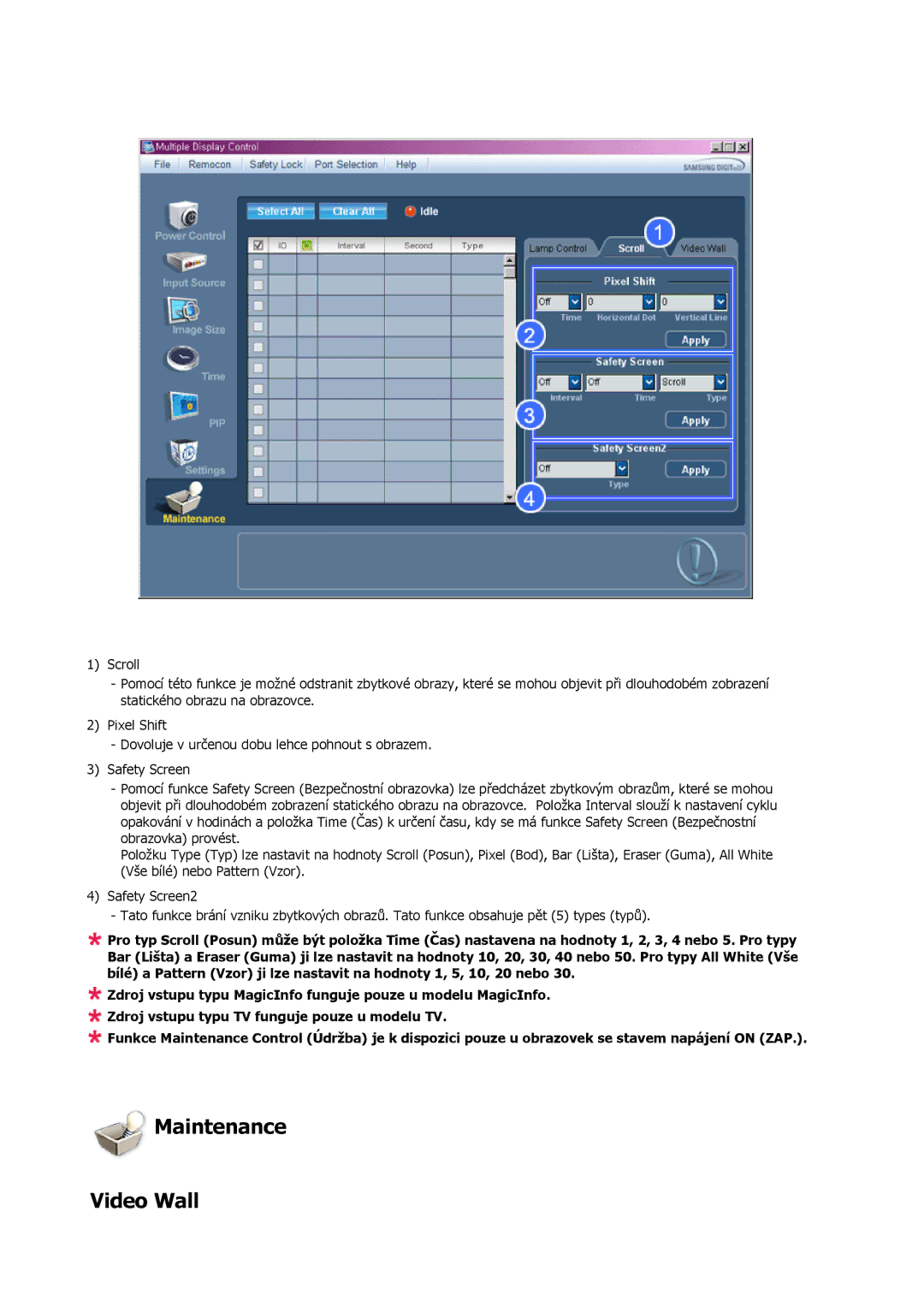 Samsung LH46MSTLBB/EN manual Maintenance Video Wall 