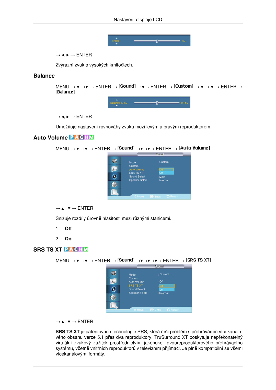 Samsung LH46MSTLBB/EN manual Balance, Auto Volume 