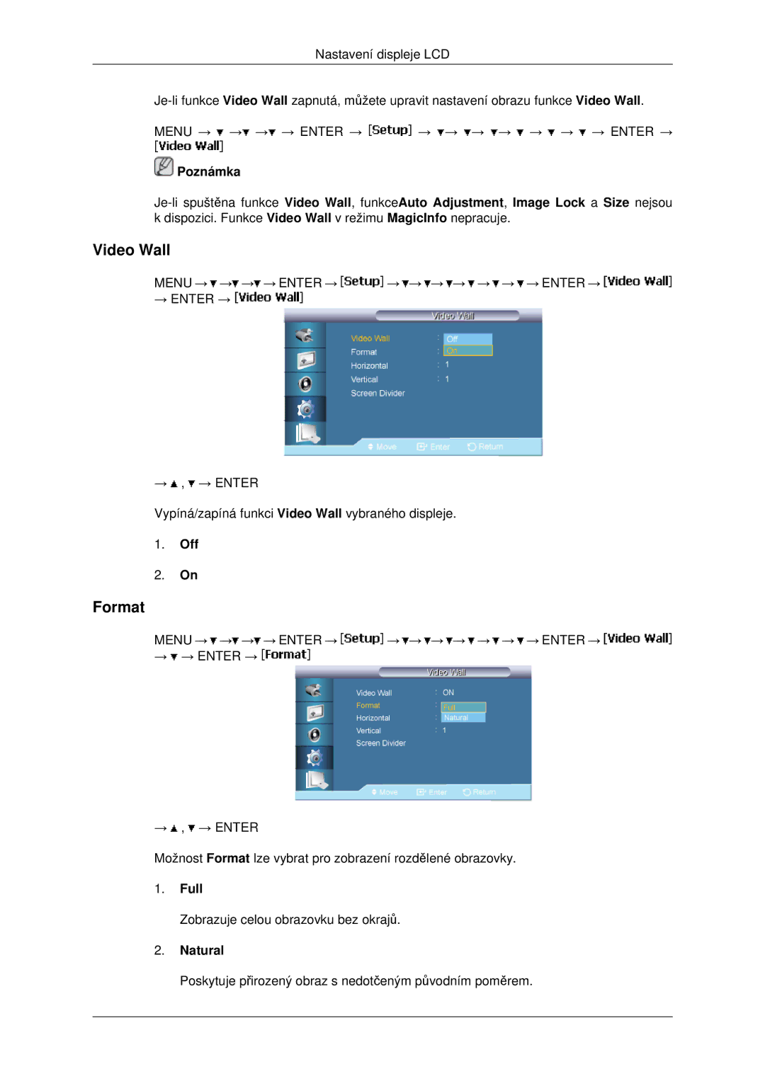 Samsung LH46MSTLBB/EN manual Format, Full, Natural 