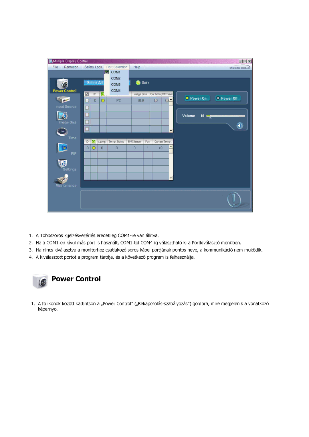 Samsung LH46MSTLBB/EN manual Power Control 